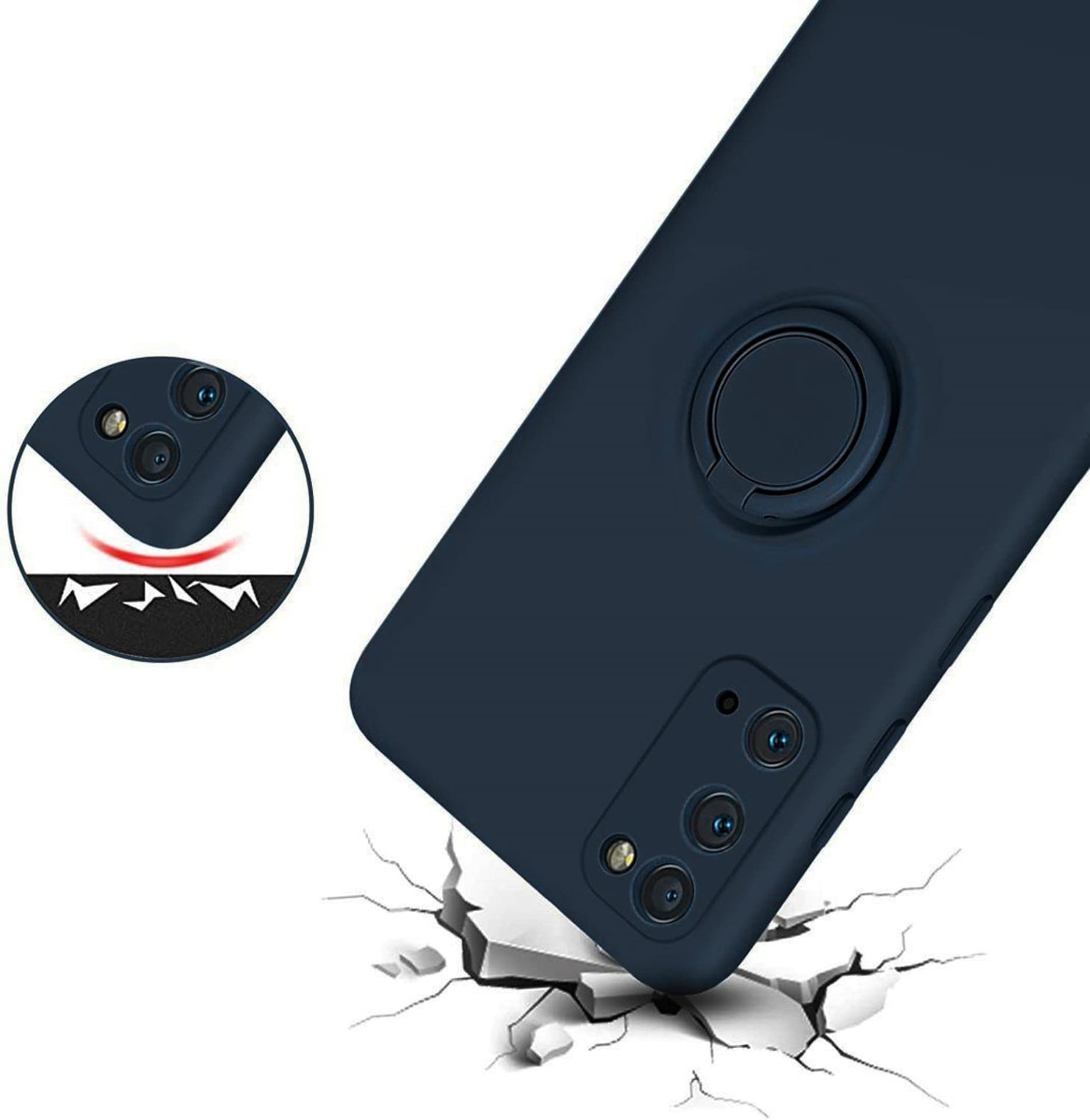 

Etui SAMSUNG GALAXY A22 4G / M22 4G Silikonowe Ring Pierścień Magnetyczny Silicone Ring granatowe