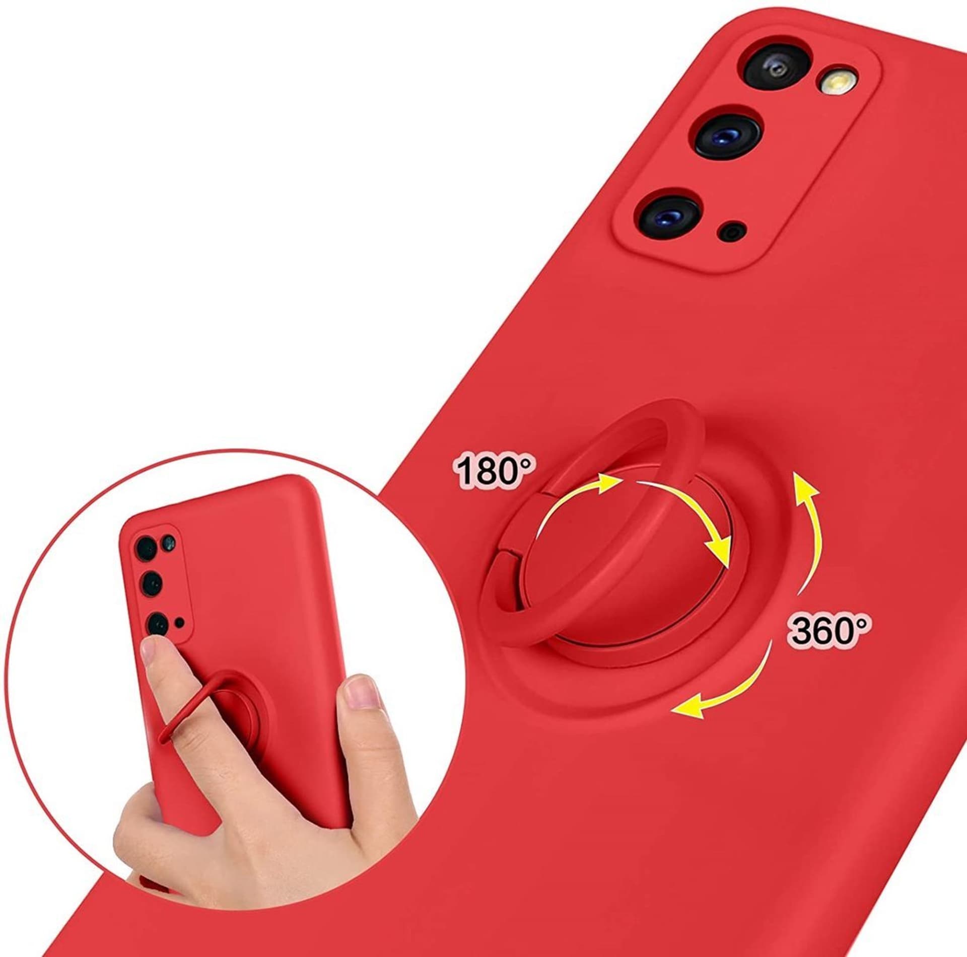 

Etui SAMSUNG GALAXY A72 Silikonowe Ring Pierścień Magnetyczny Silicone Ring czerwone