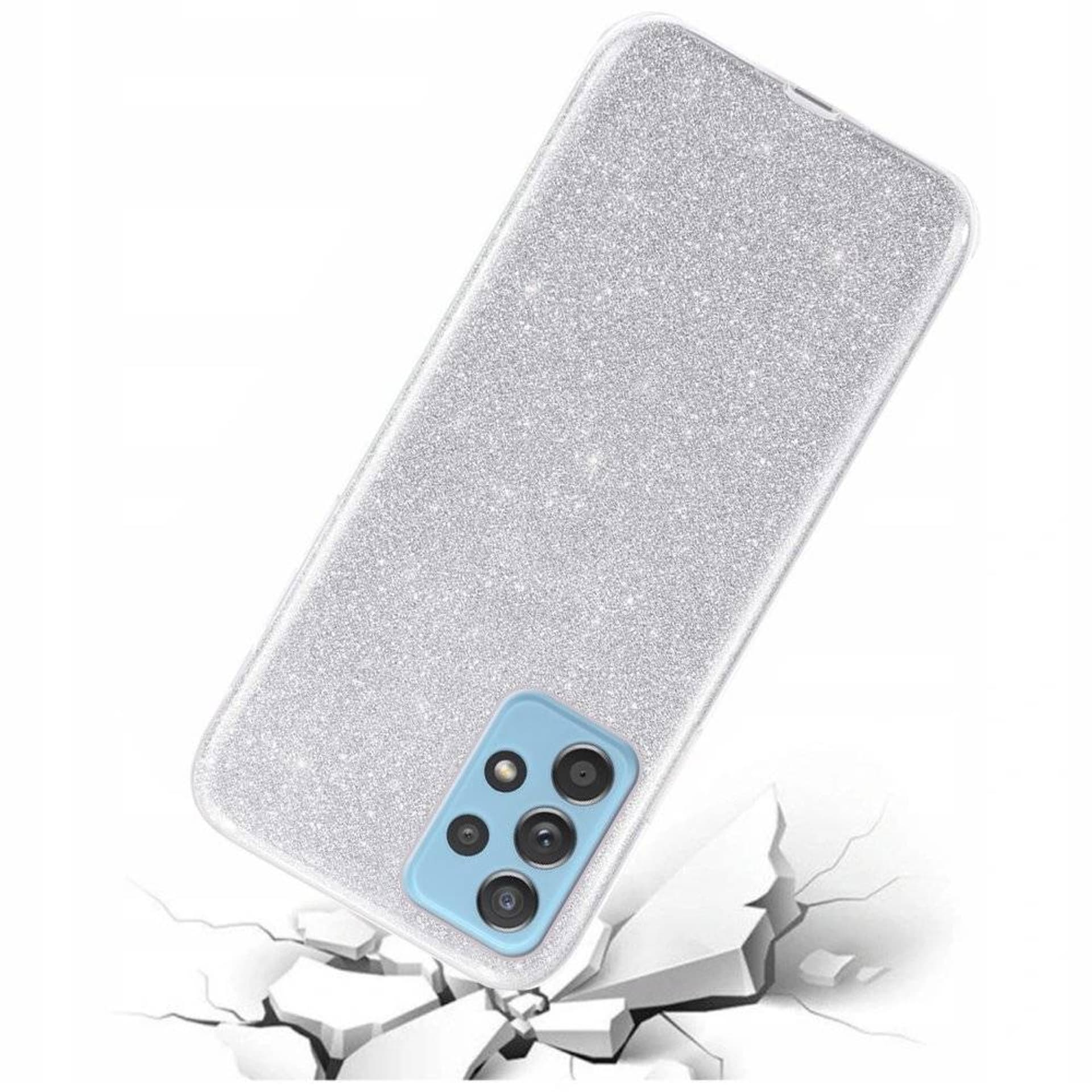 

Etui SAMSUNG GALAXY A52 / A52s Brokat Glitter srebrne