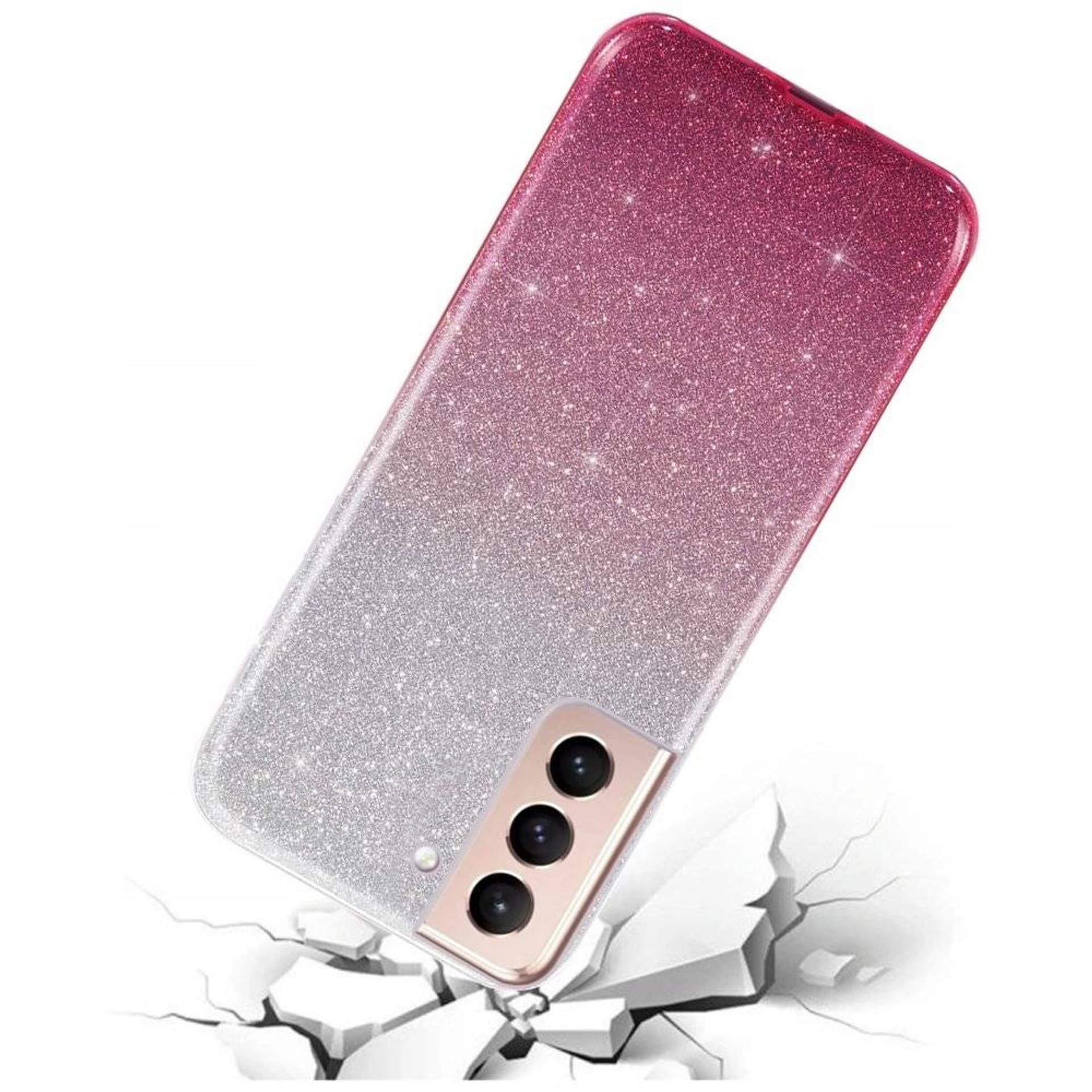 

Etui SAMSUNG GALAXY S21+ PLUS Brokat Glitter srebrno-różowe