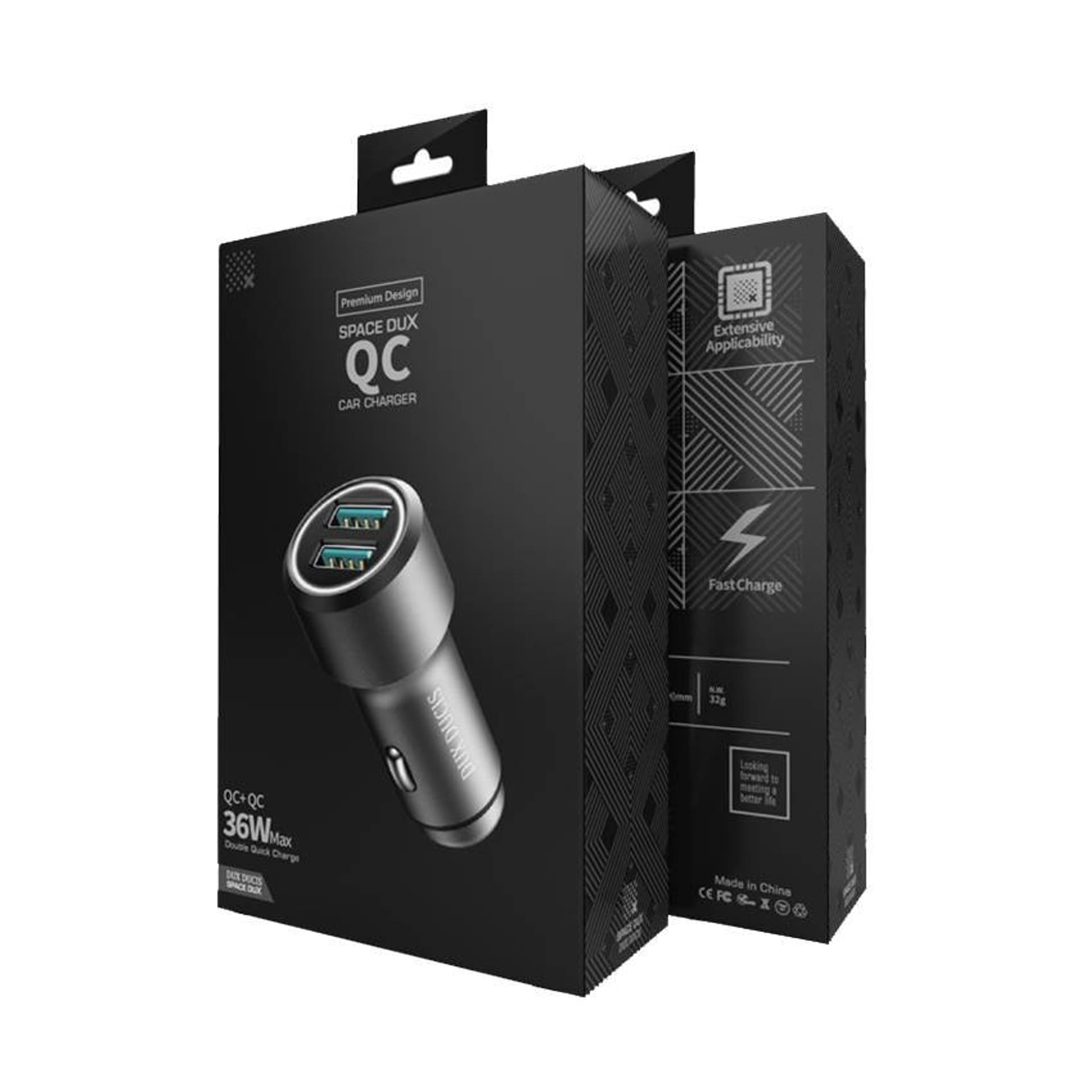 

Ładowarka Samochodowa 36W QC3.0 2xUSB 2,4A Dux Ducis B40 Quick Charge 3.0 Charger szara