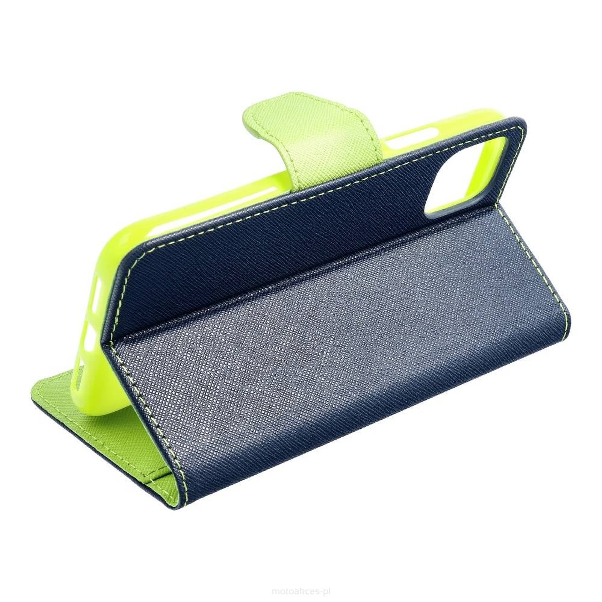 

Etui MOTOROLA MOTO E20 / E30 / E40 Fancy Case Portfel z Klapką granatowo-limonkowe