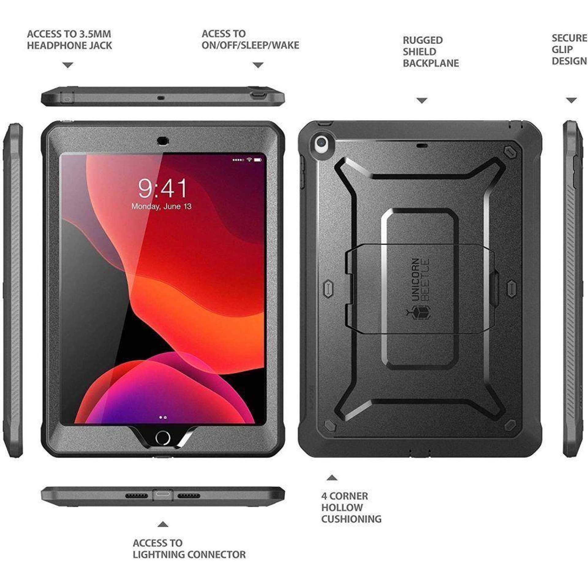 

Oryginalne Etui IPAD 7 / 8 10,2" 2019/2020 Supcase Unicorn Beetle Pro czarne