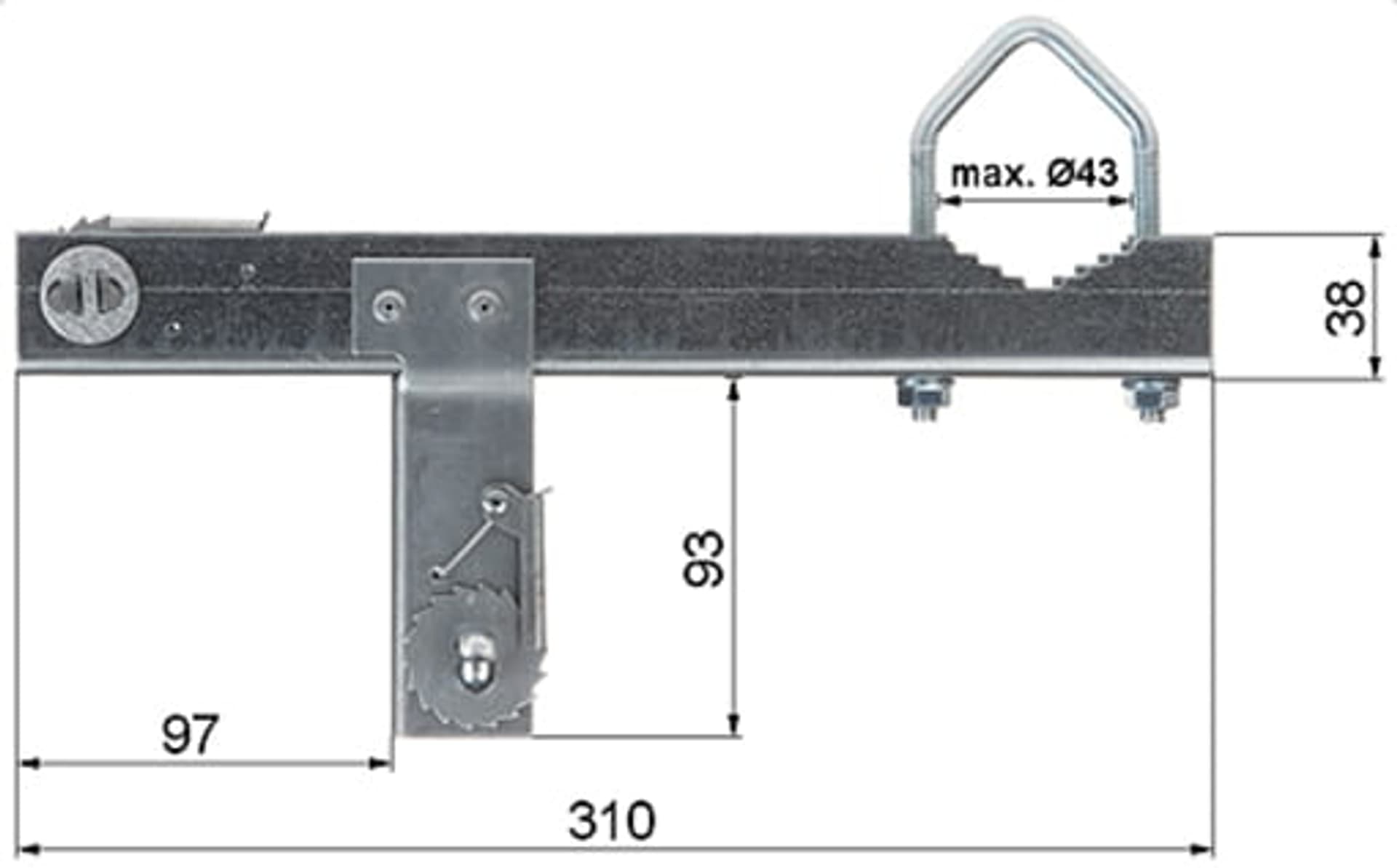 

Obejma kominowa OK-43T13 system zapadkowy