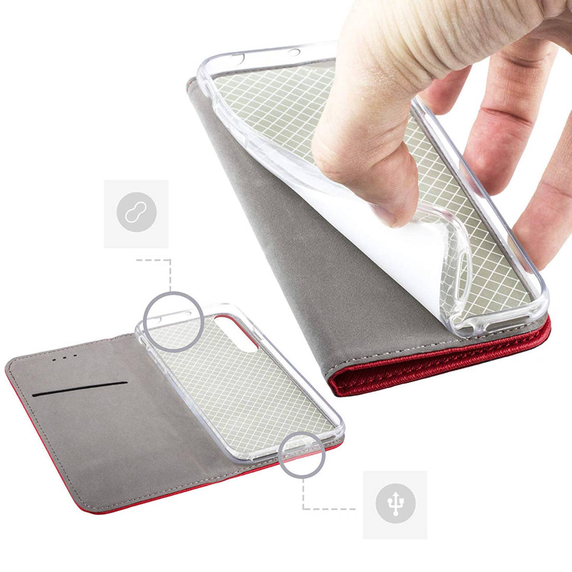 

Etui SAMSUNG GALAXY A13 5G Portfel z Klapką Flip Magnet czerwone