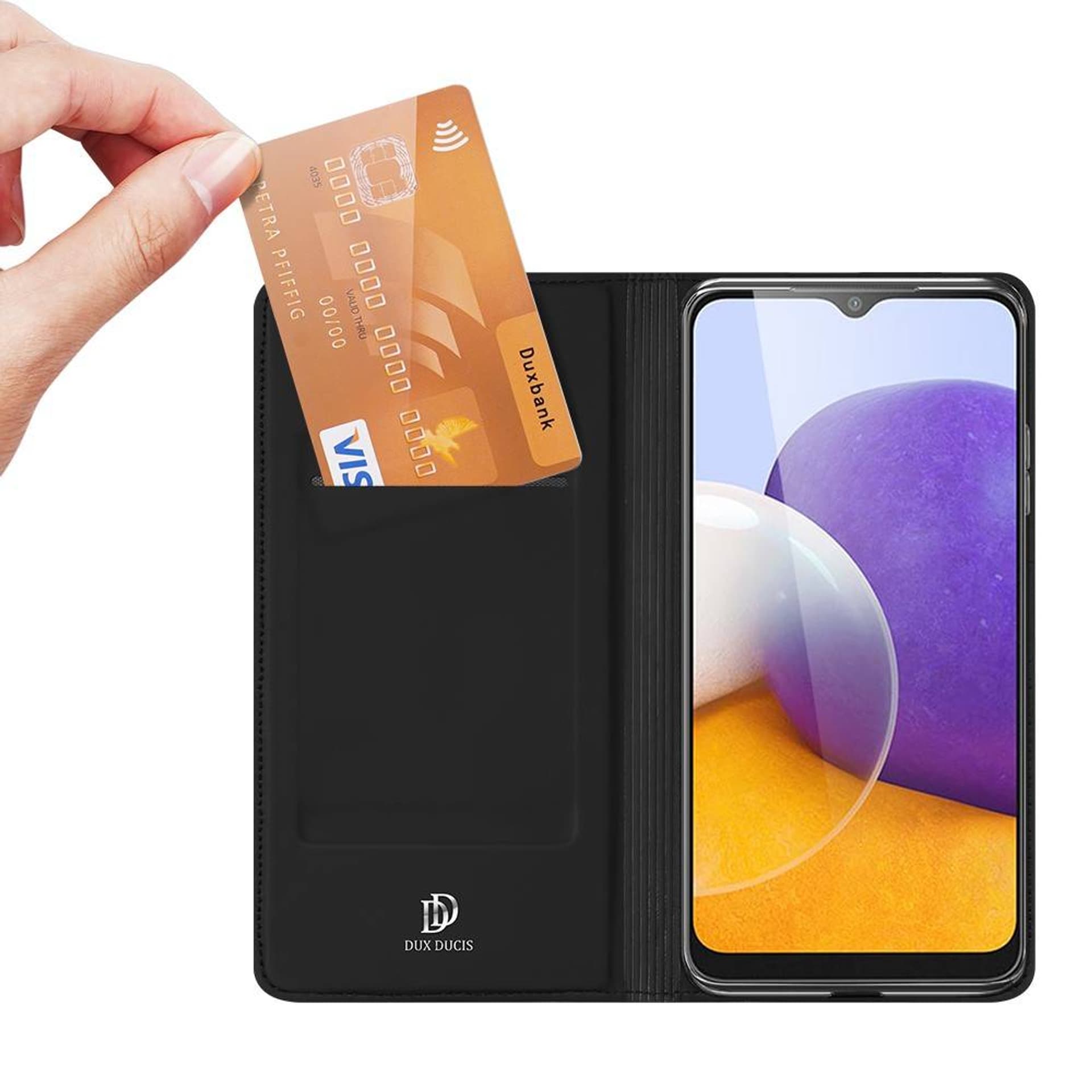 

Etui SAMSUNG GALAXY A22 4G / M22 4G z klapką Dux Ducis skórzane Skin Leather czarne