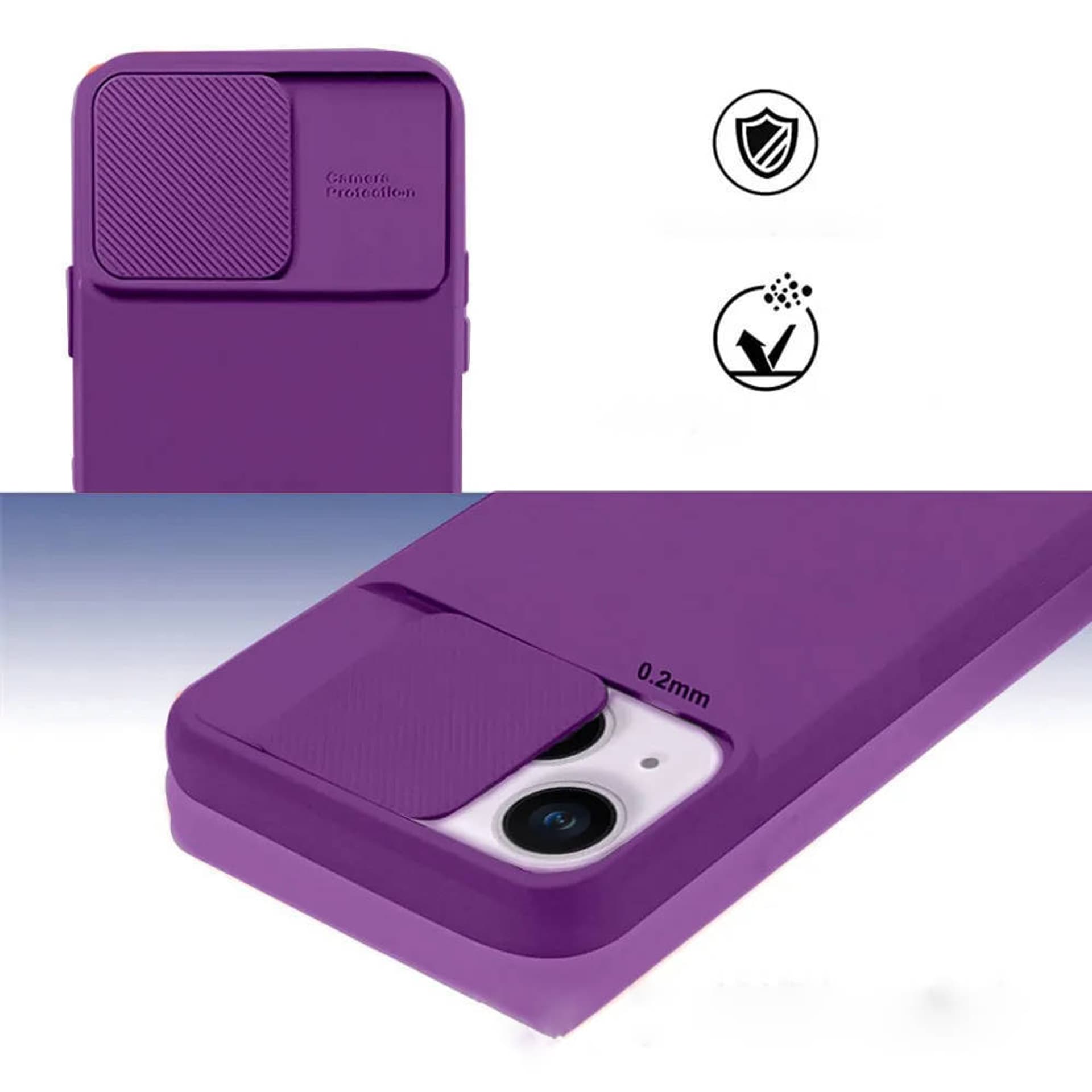 

Etui IPHONE 13 Silikonowe z Osłoną na Aparat Nexeri Silicone Lens fioletowe