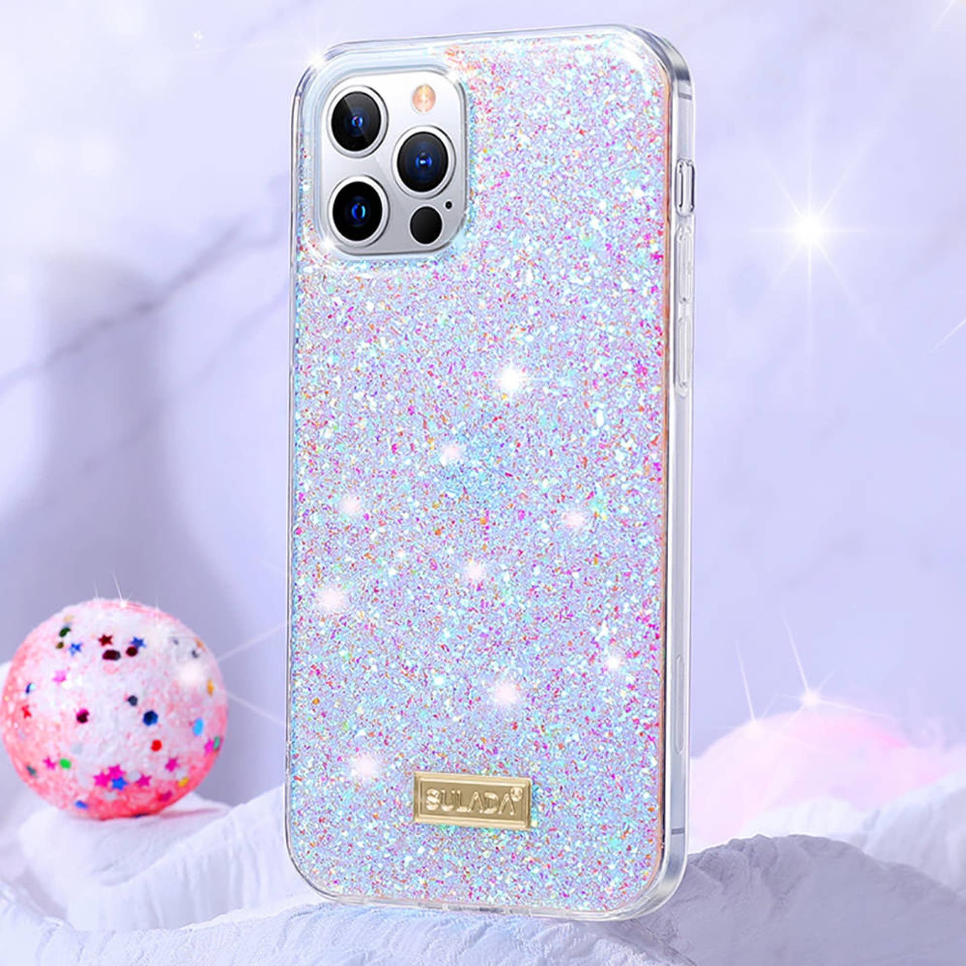 

Etui IPHONE 11 PRO MAX Brokat Sulada Luminous Glitter różowe