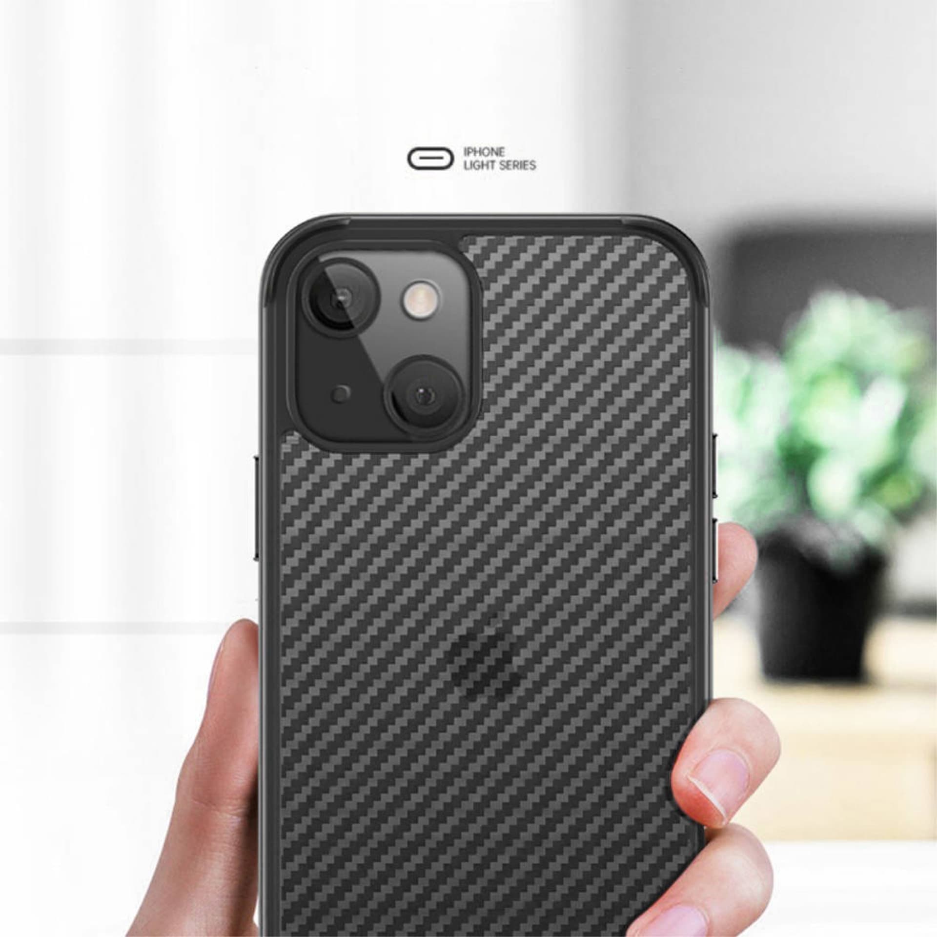 

Etui IPHONE 13 Sulada Carbon Fiber Obudowa Hybrydowa czarne