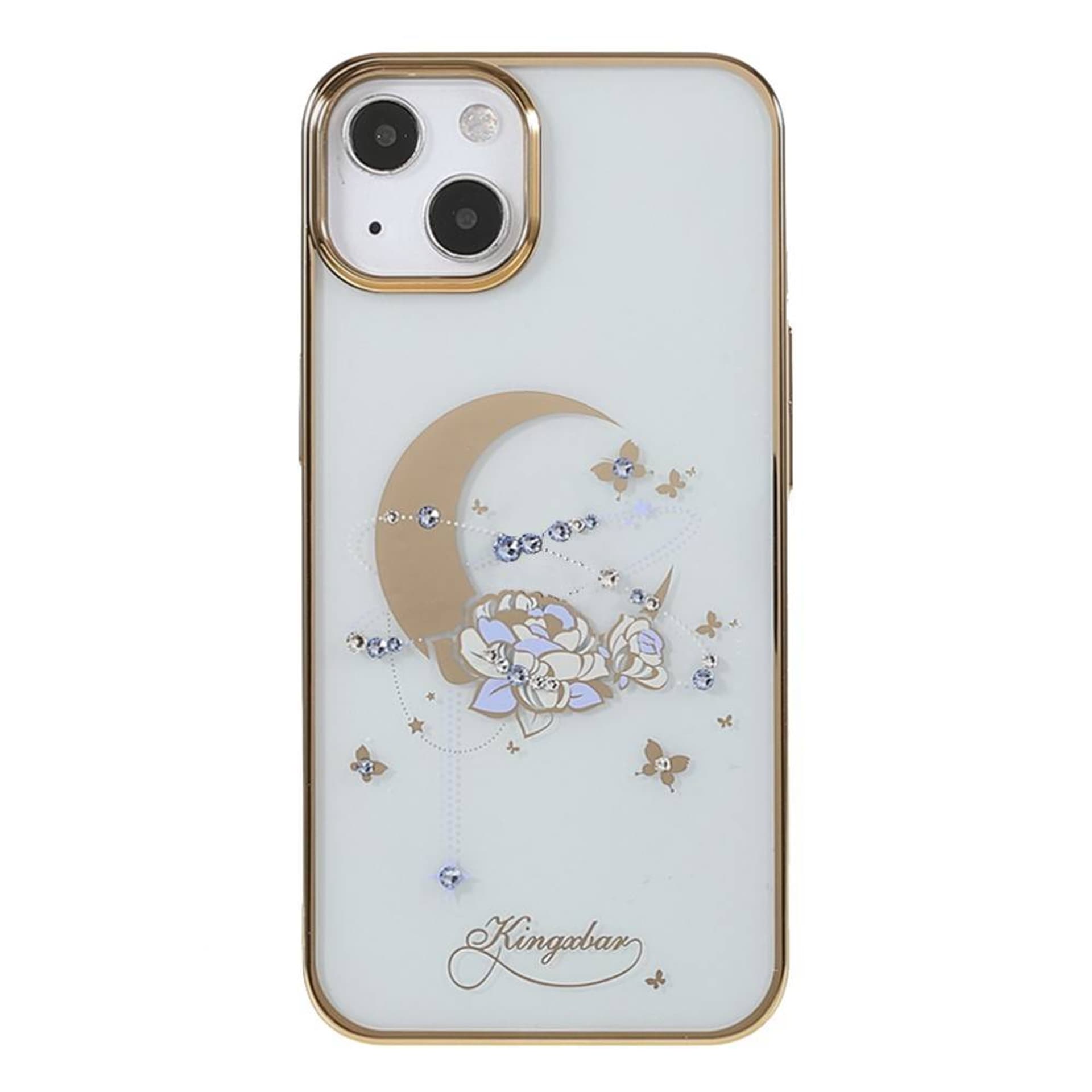 

Etui IPHONE 13 z Kryształkami Swarovskiego Kingxbar Moon Series Flower złote