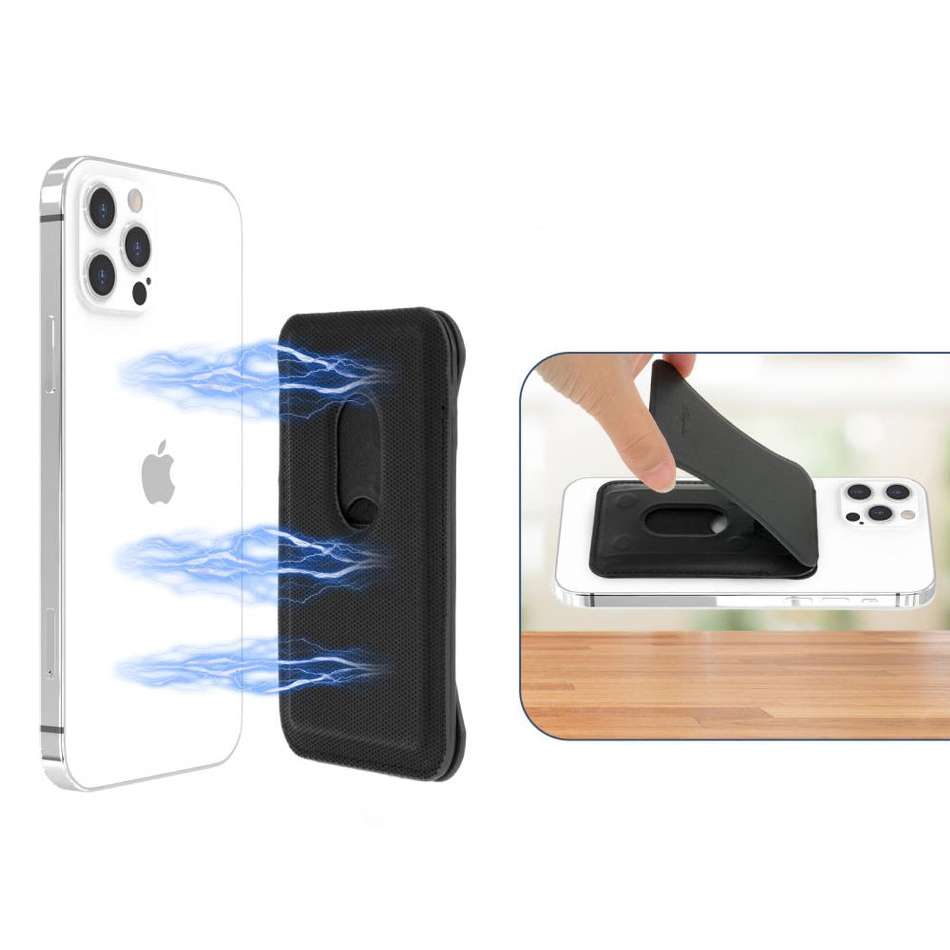 

Magnetyczna Kieszeń na Karty Kredytowe / Podstawka do Apple MagSafe Kingxbar Magnetic Phone Pocket czarny