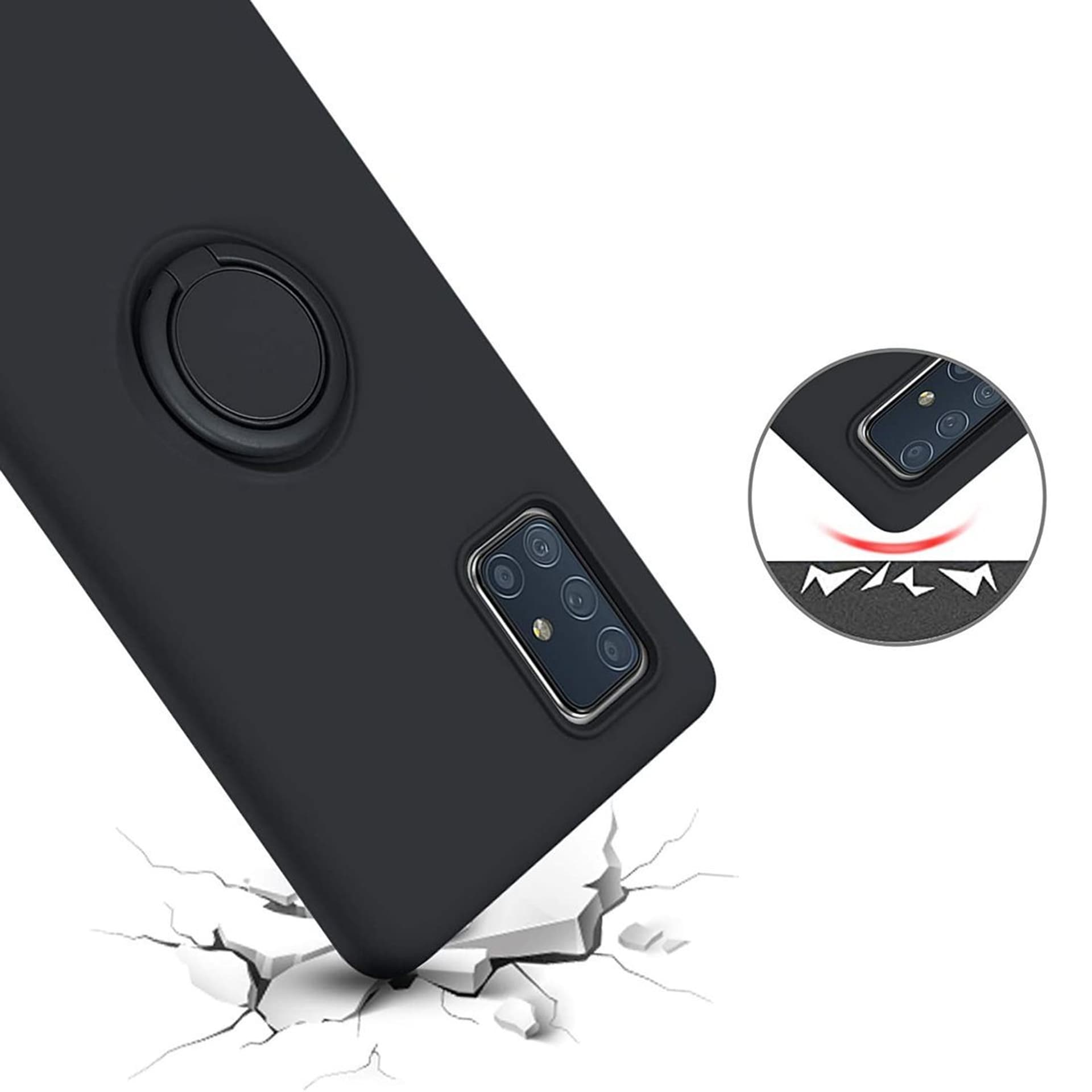 

Etui SAMSUNG GALAXY A51 Silikonowe Ring Pierścień Magnetyczny Silicone Ring czarne