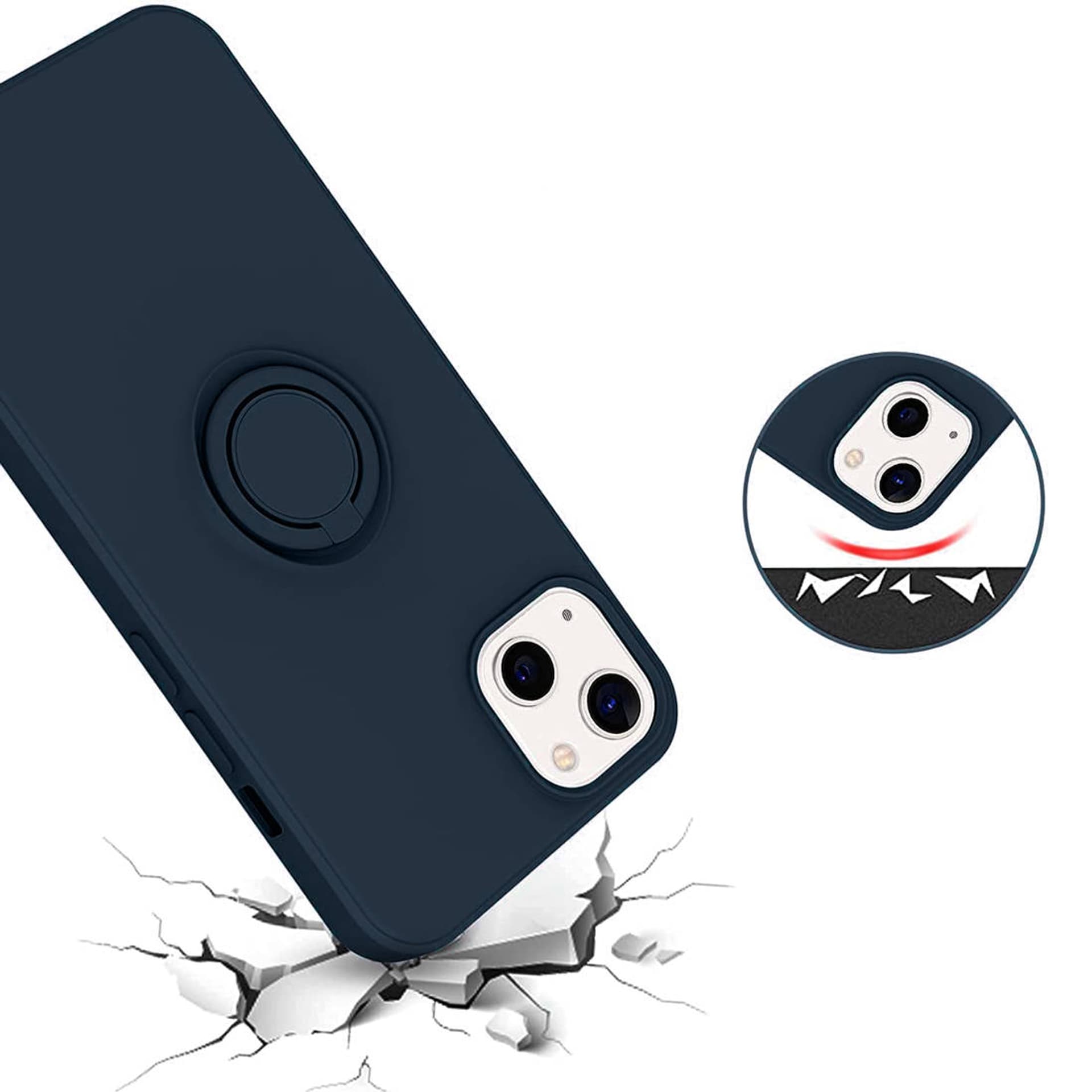 

Etui IPHONE 13 PRO MAX Silikonowe Ring Pierścień Magnetyczny Silicone Ring granatowe