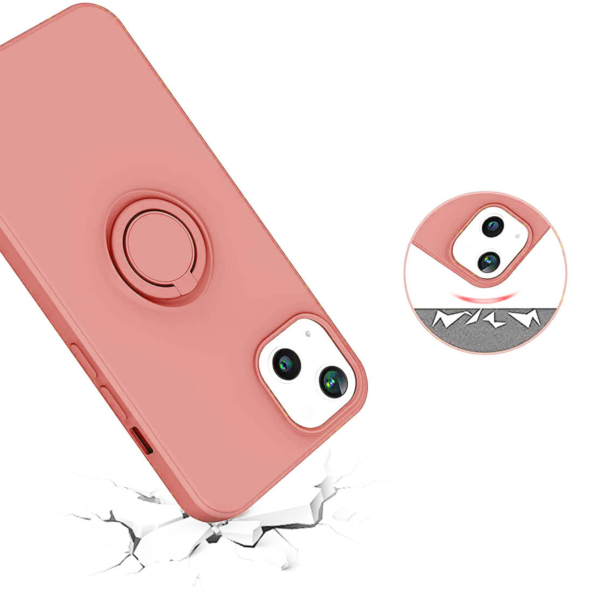 

Etui IPHONE 13 PRO Silikonowe Ring Pierścień Magnetyczny Silicone Ring różowe
