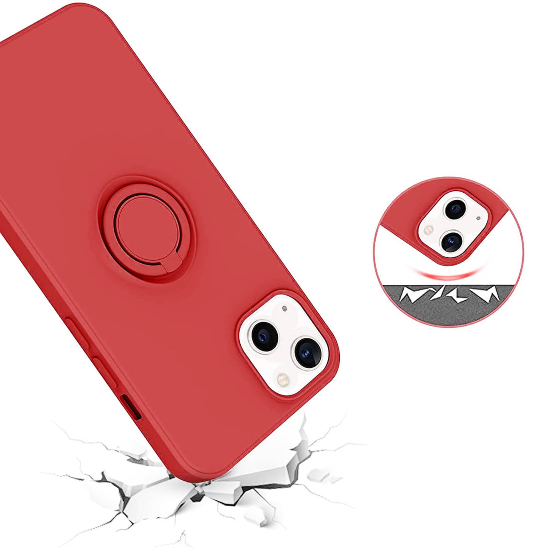 

Etui IPHONE 13 Silikonowe Ring Pierścień Magnetyczny Silicone Ring czerwone