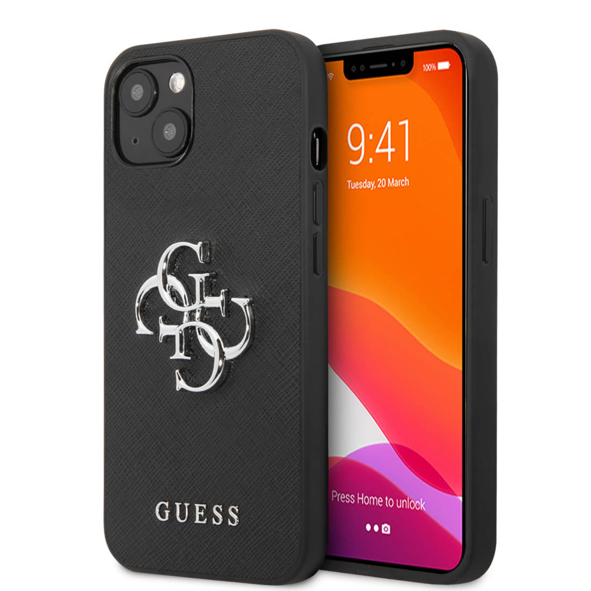 

Guess GUHCP13MSA4GSBK iPhone 13 6,1" czarny/black hardcase Saffiano 4G Metal Logo