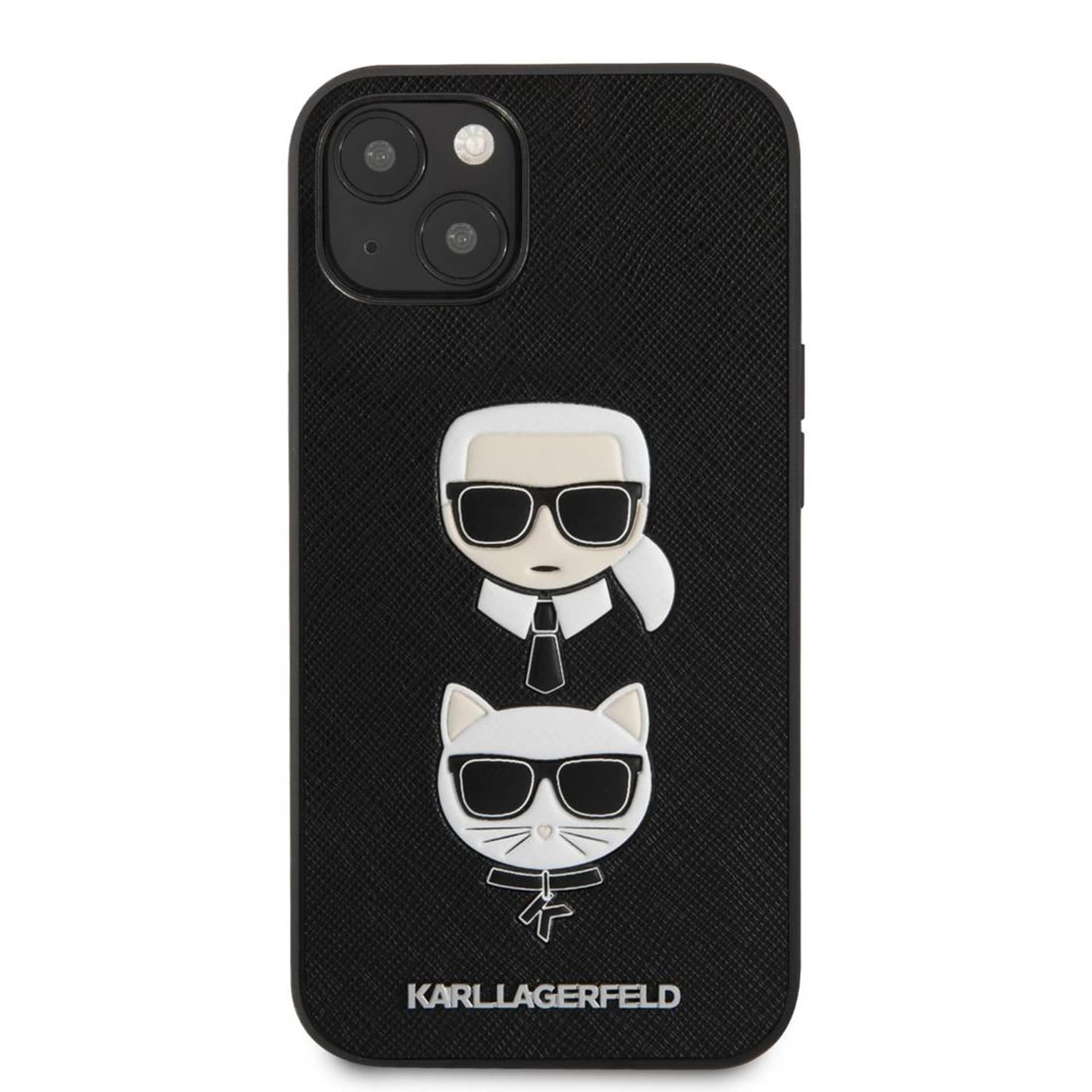 

Oryginalne Etui IPHONE 13 6,1" Karl Lagerfeld Saffiano Karl & Choupette KLHCP13MSAKICKCBK czarne