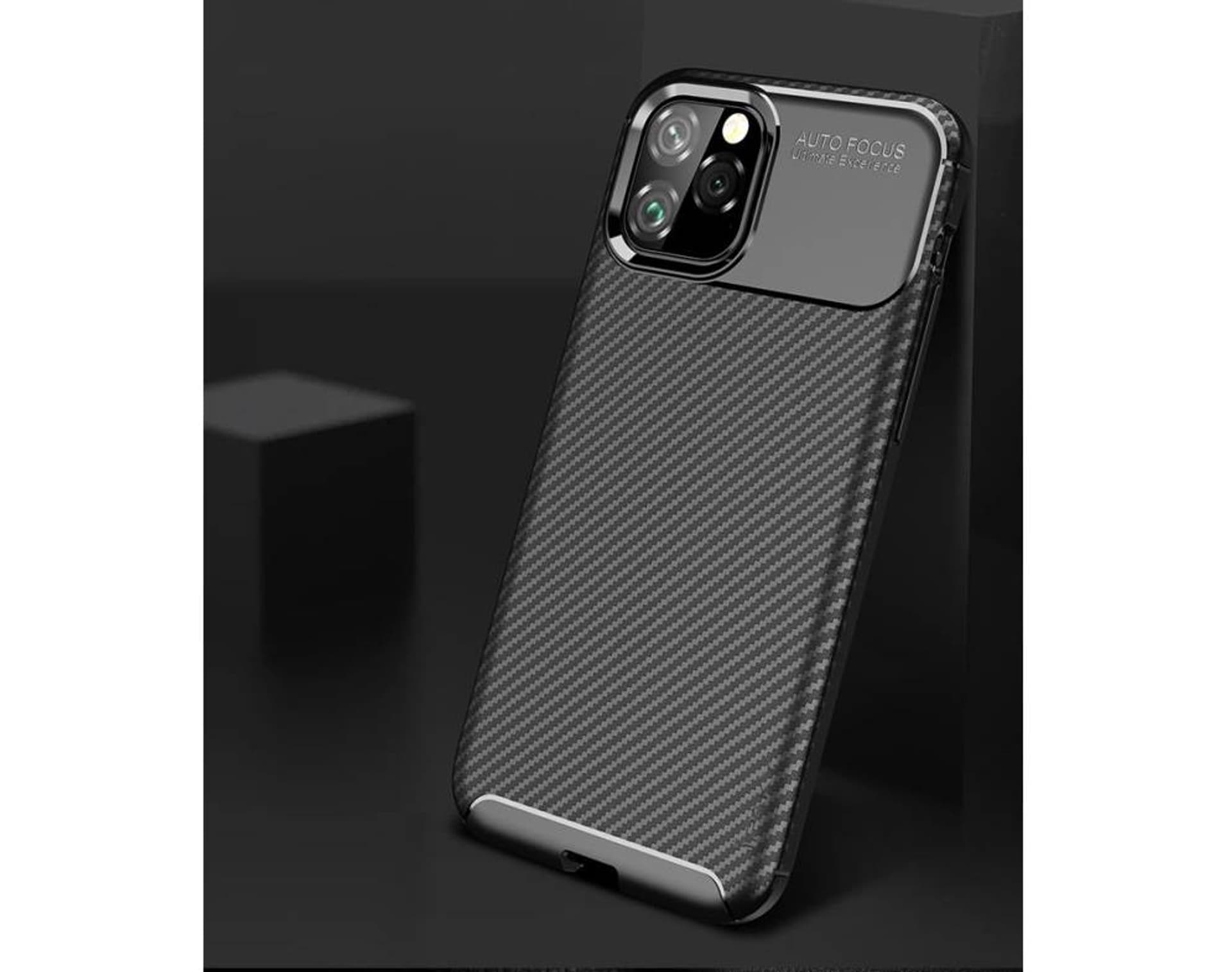 

Etui IPHONE 11 PRO MAX Pancerne Shockproof Carbon Fiber czarne