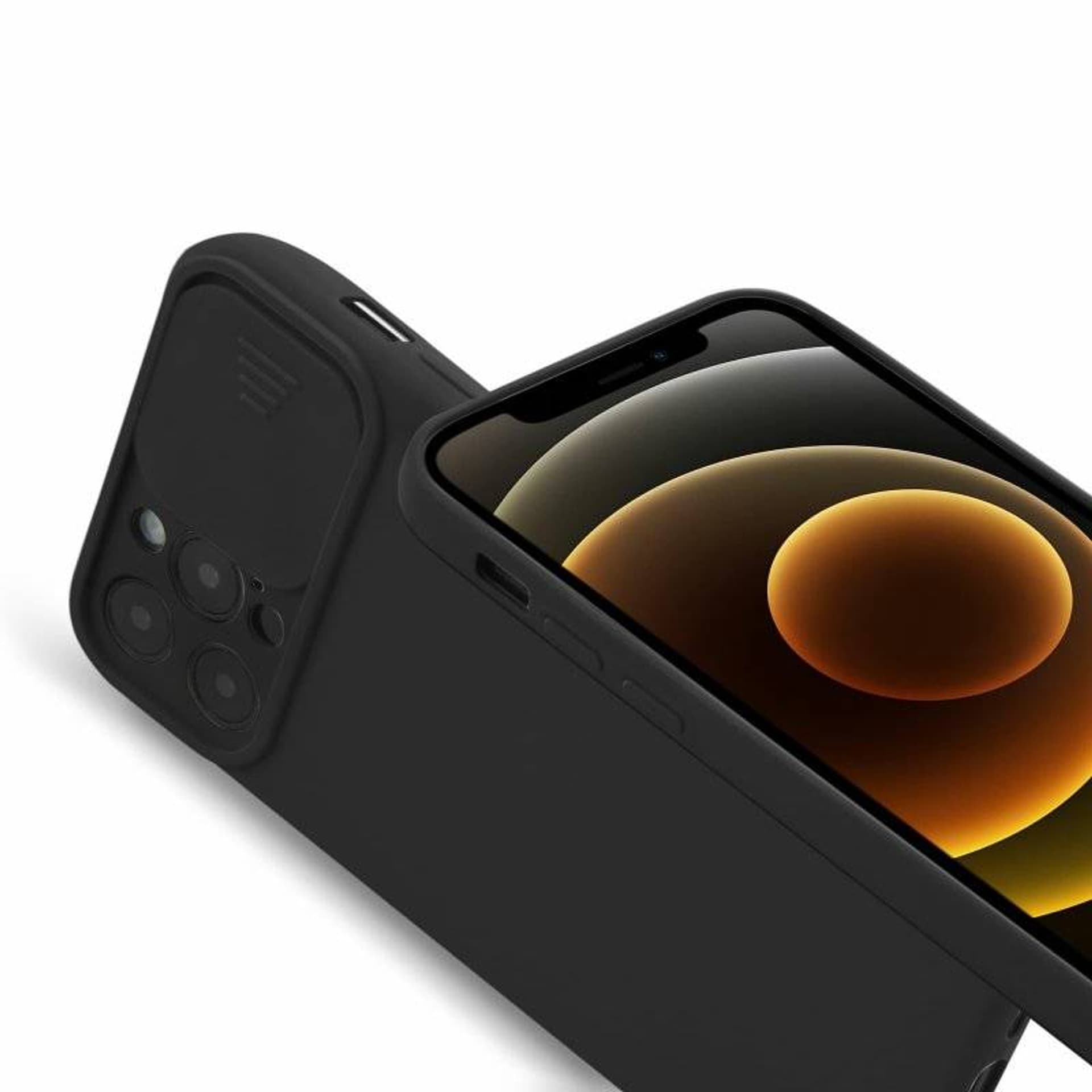 

Etui IPHONE 14 PRO MAX Silikonowe z Osłoną na Aparat Nexeri Silicone Lens czarne