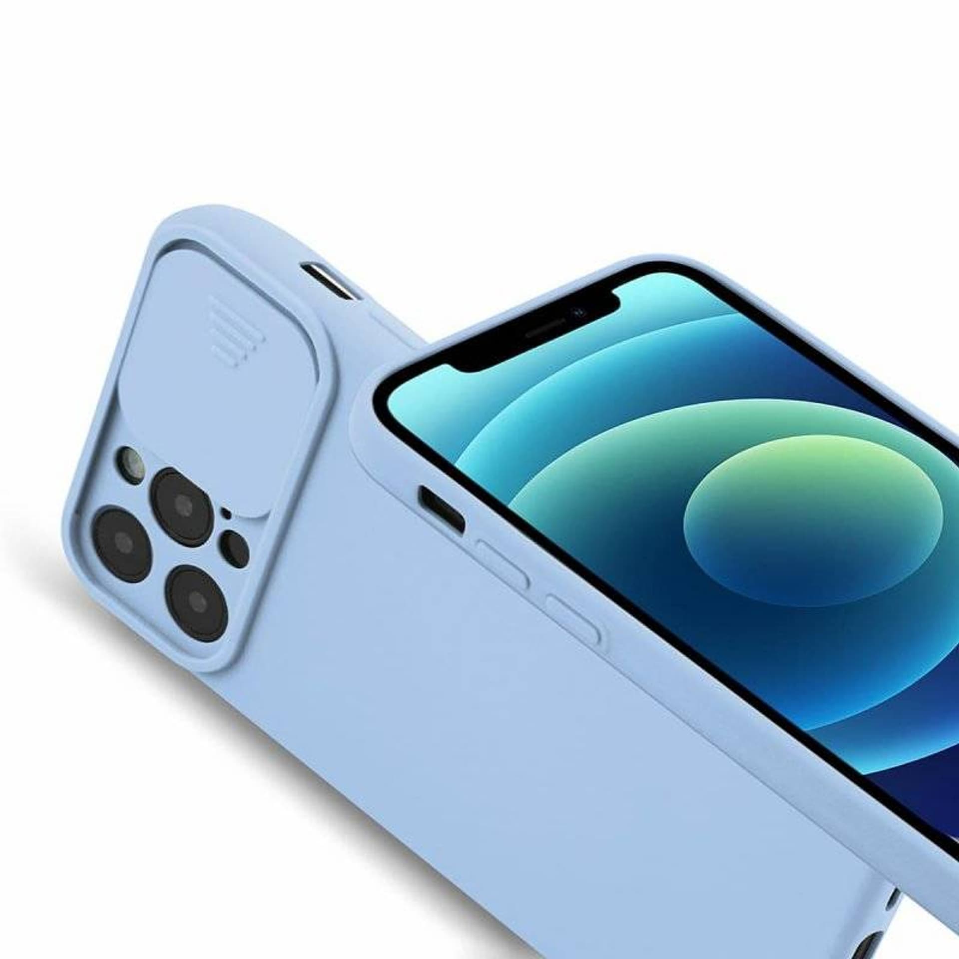 

Etui XIAOMI REDMI NOTE 10 5G Silikonowe z Osłoną na Aparat Silicone Lens jasny niebieski