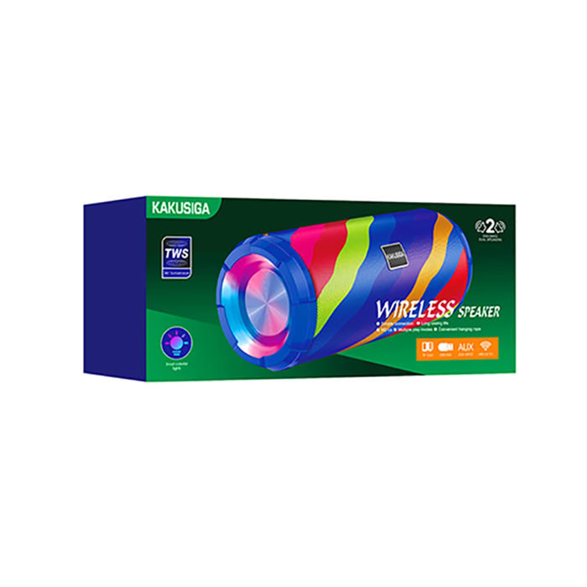 

Głośnik Bluetooth Bezprzewodowy KAKUSIGA Rainbow Colorful Sports BT Speaker KSC-609 niebiesko-tęczowy