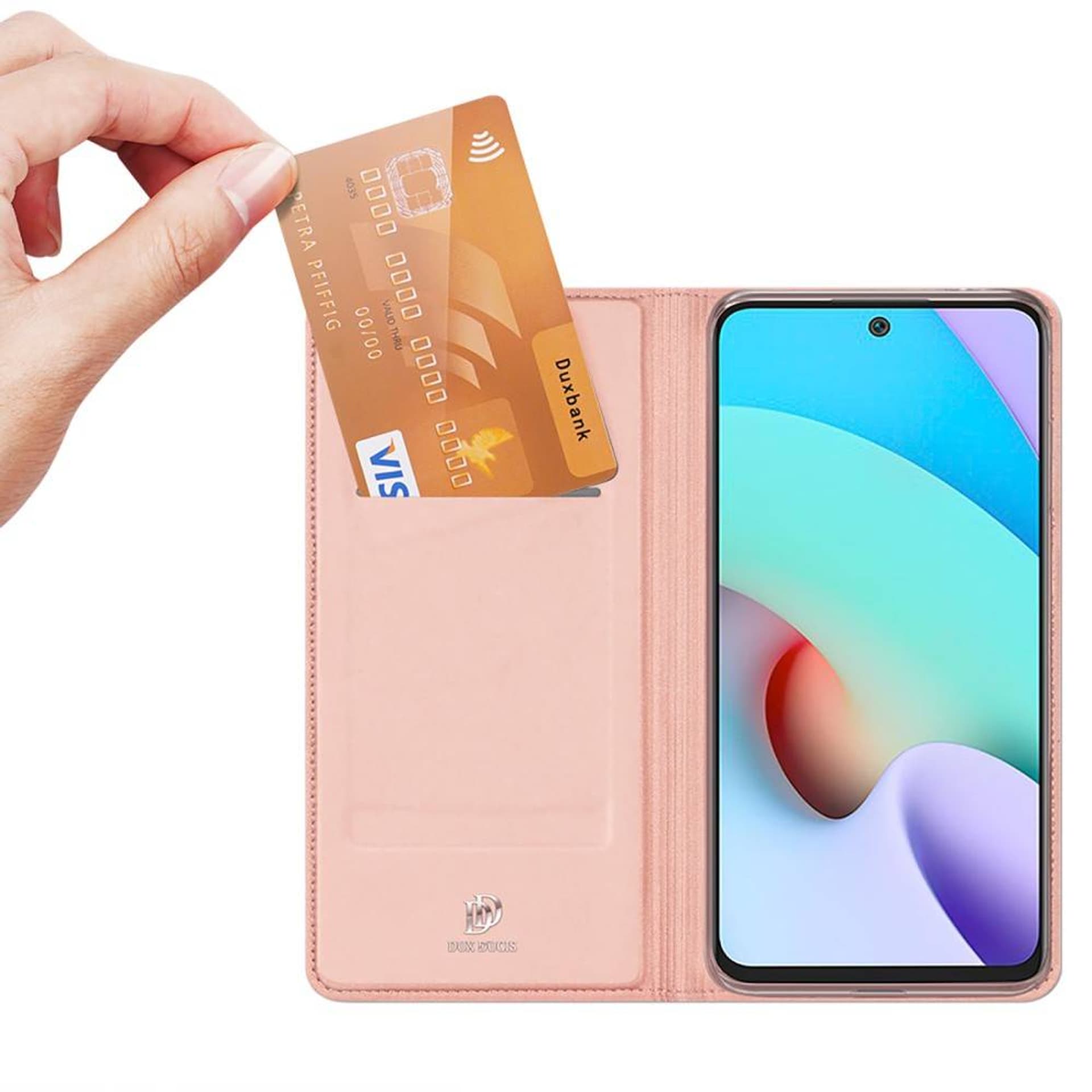 

Etui XIAOMI REDMI 10 z klapką Dux Ducis skórzane Skin Leather jasny róż
