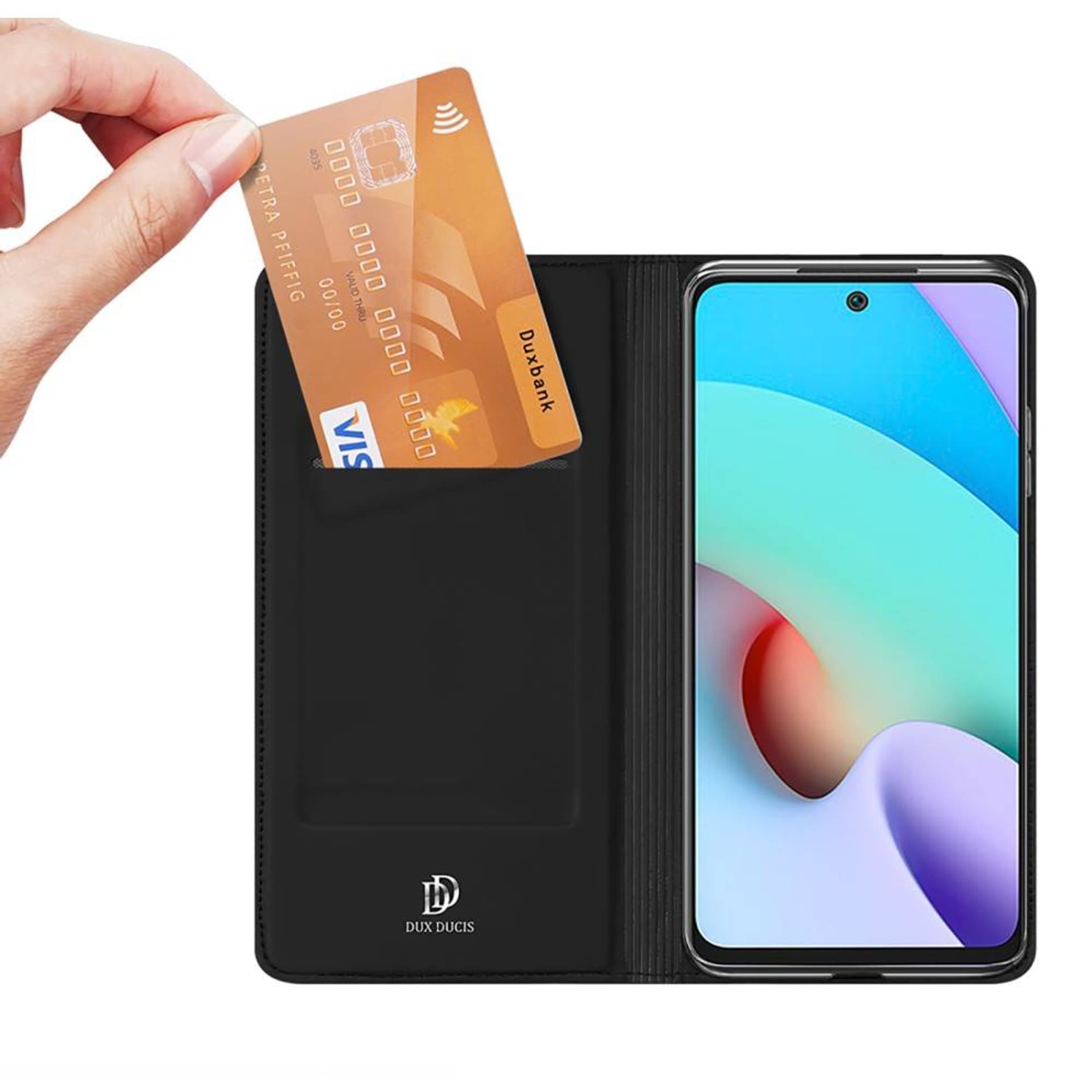 

Etui XIAOMI REDMI 10 z klapką Dux Ducis skórzane Skin Leather czarne