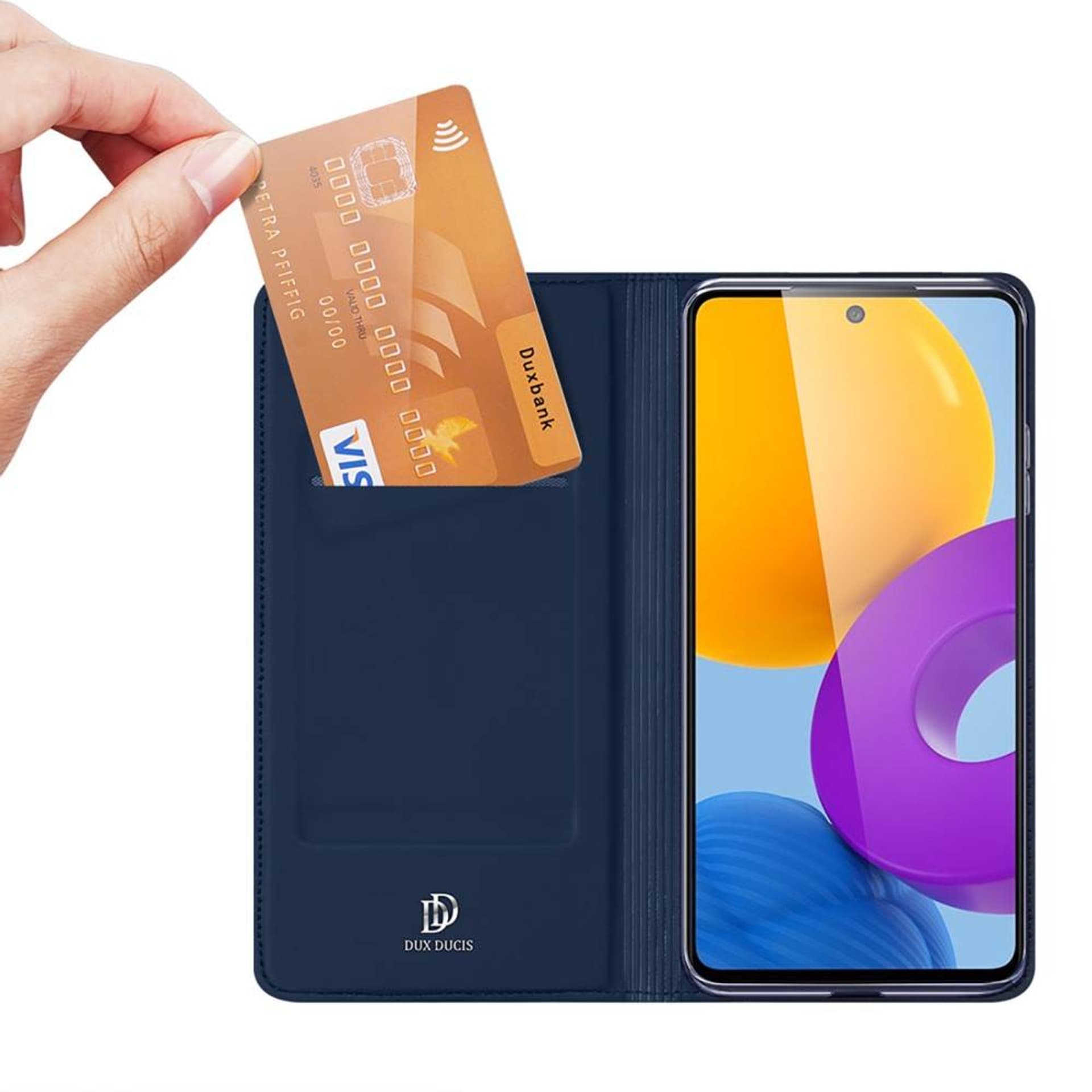 

Etui SAMSUNG GALAXY M52 5G z klapką Dux Ducis skórzane Skin Leather granatowe