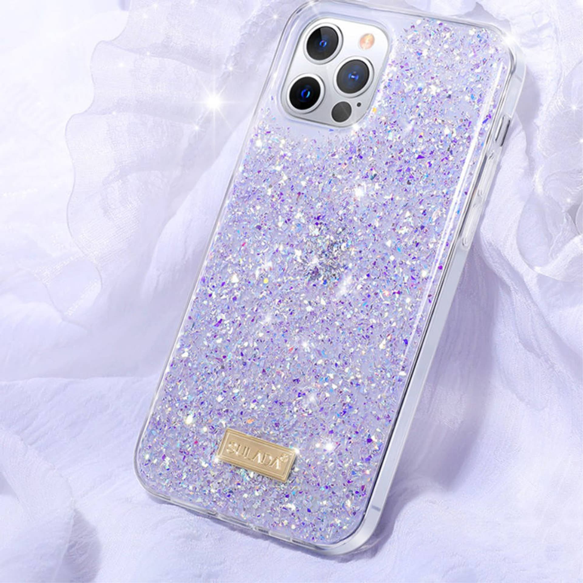 

Etui IPHONE 13 MINI Brokat Sulada Luminous Glitter fioletowe
