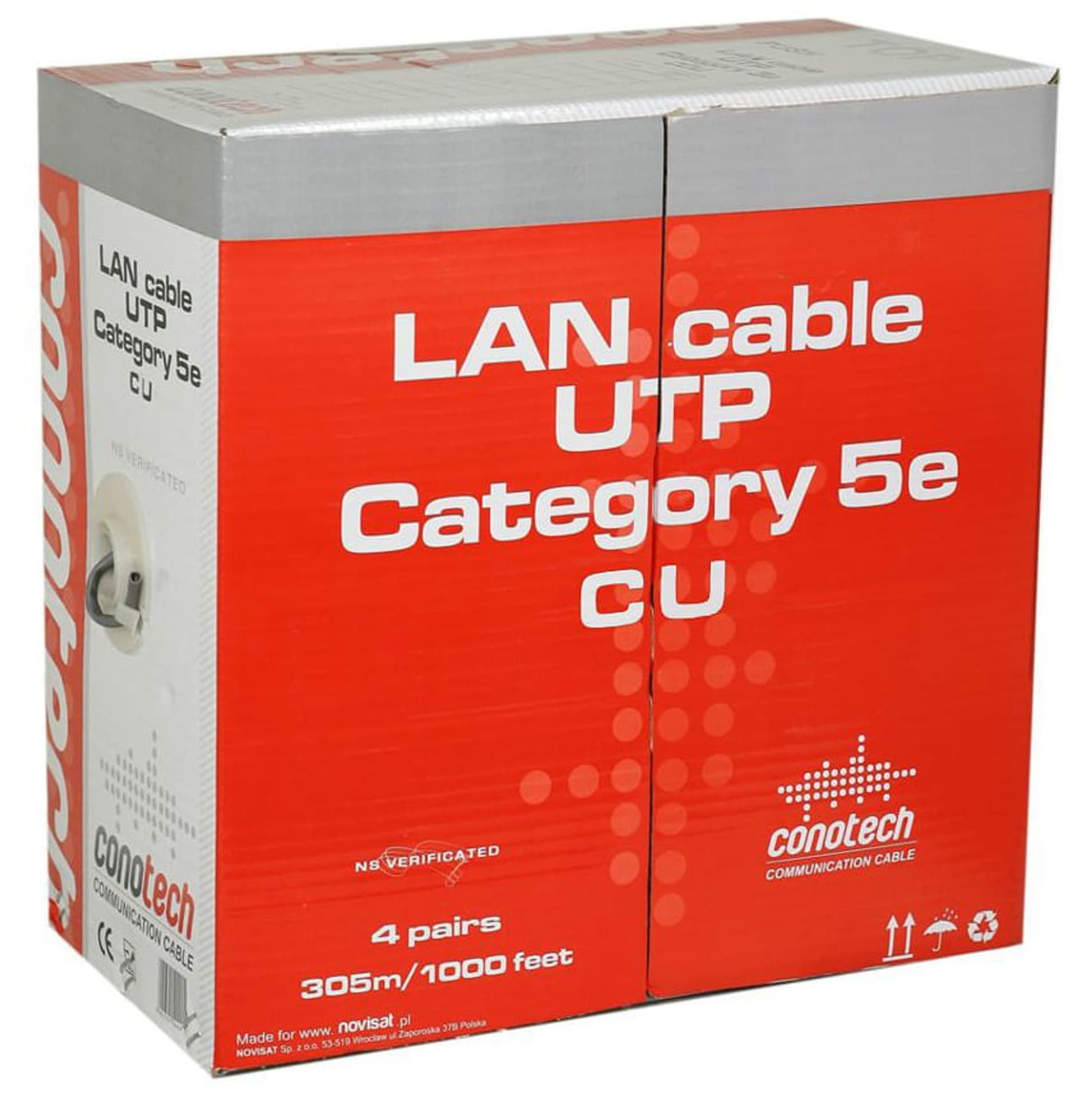 

Kabel UTP LAN 4x2x0,51 5e CU na metry Conotech