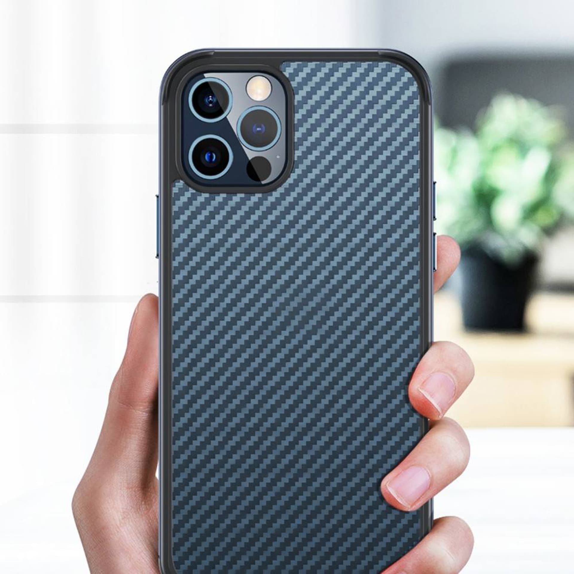 

Etui IPHONE 12 / 12 PRO Sulada Carbon Fiber Obudowa Hybrydowa czarne