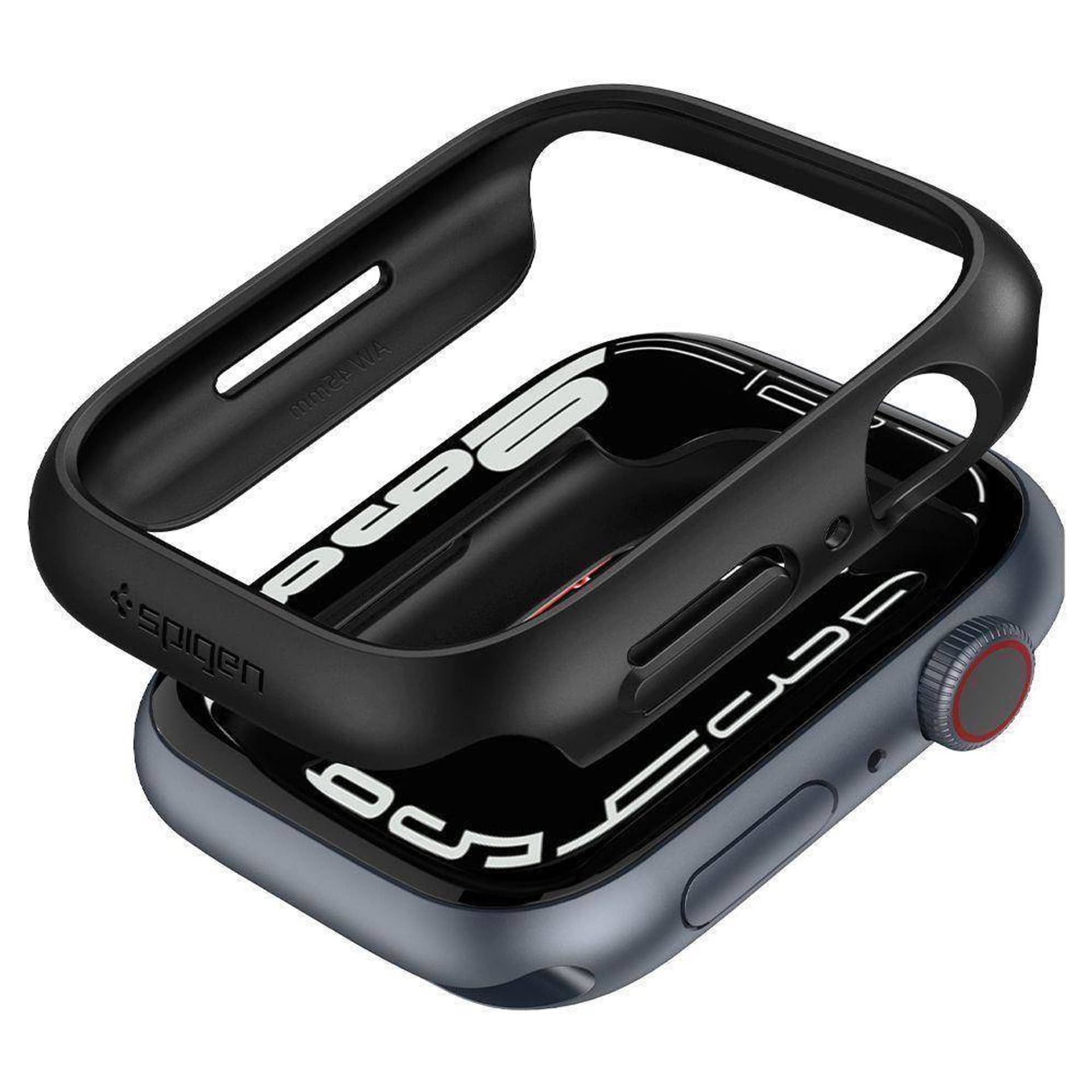 

Etui APPLE WATCH 7 (45MM) Spigen Thin Fit czarne, 45mm) spigen thin fit czarn