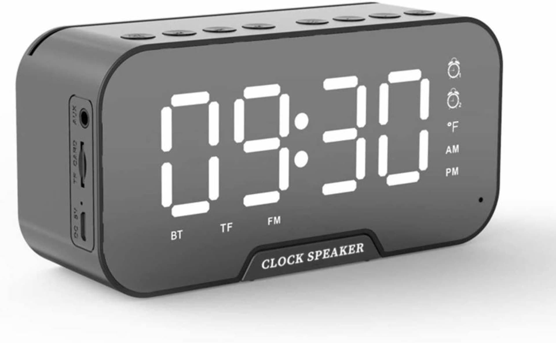 

Zegar Lustrzany Led Głośnik Bluetooth 5.0 Radio FM Termometr Budzik Mikrofon D-88 czarny