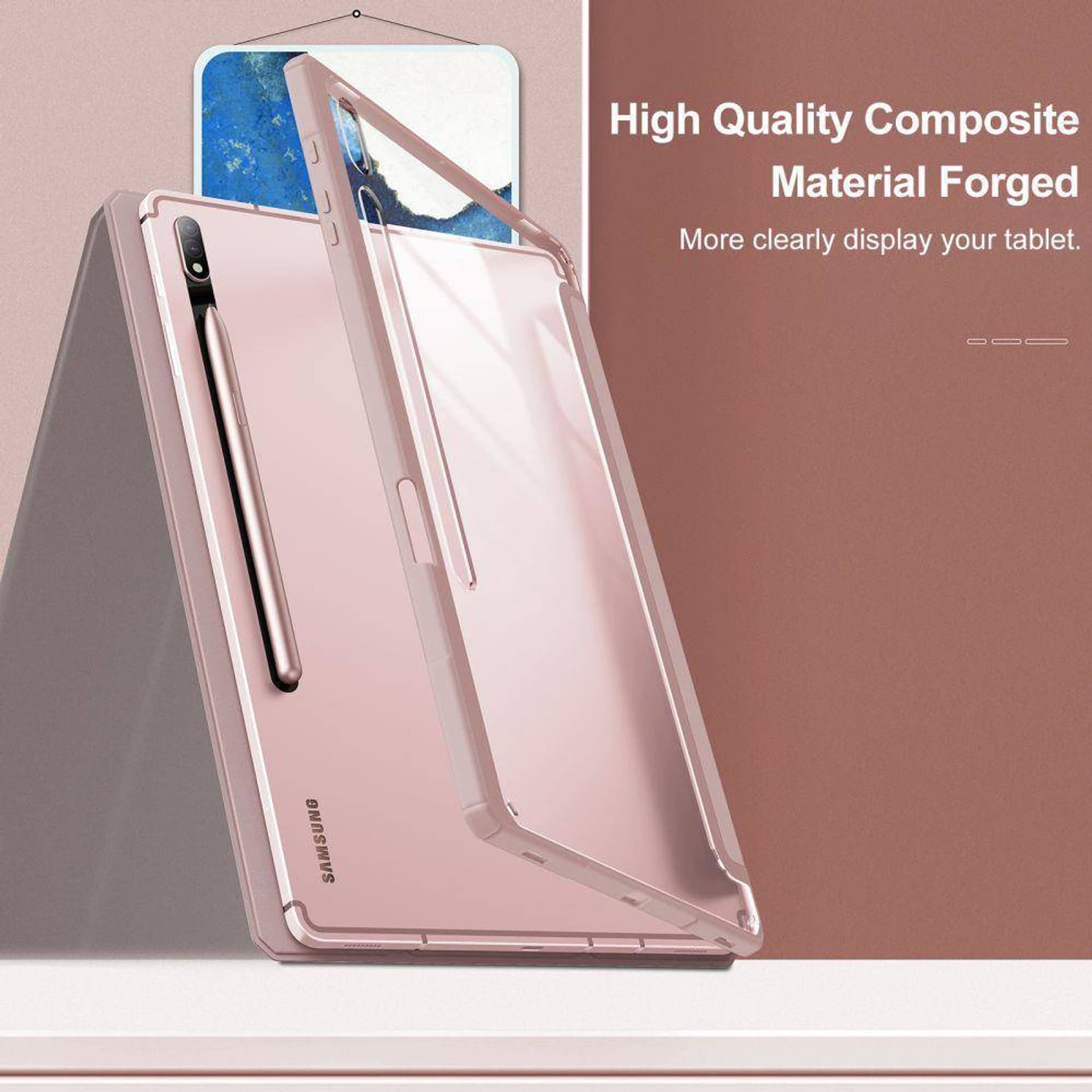 

Etui SAMSUNG GALAXY TAB S7 FE 5G 12,4" T730 / T736B Infiland Crystal Case różowe