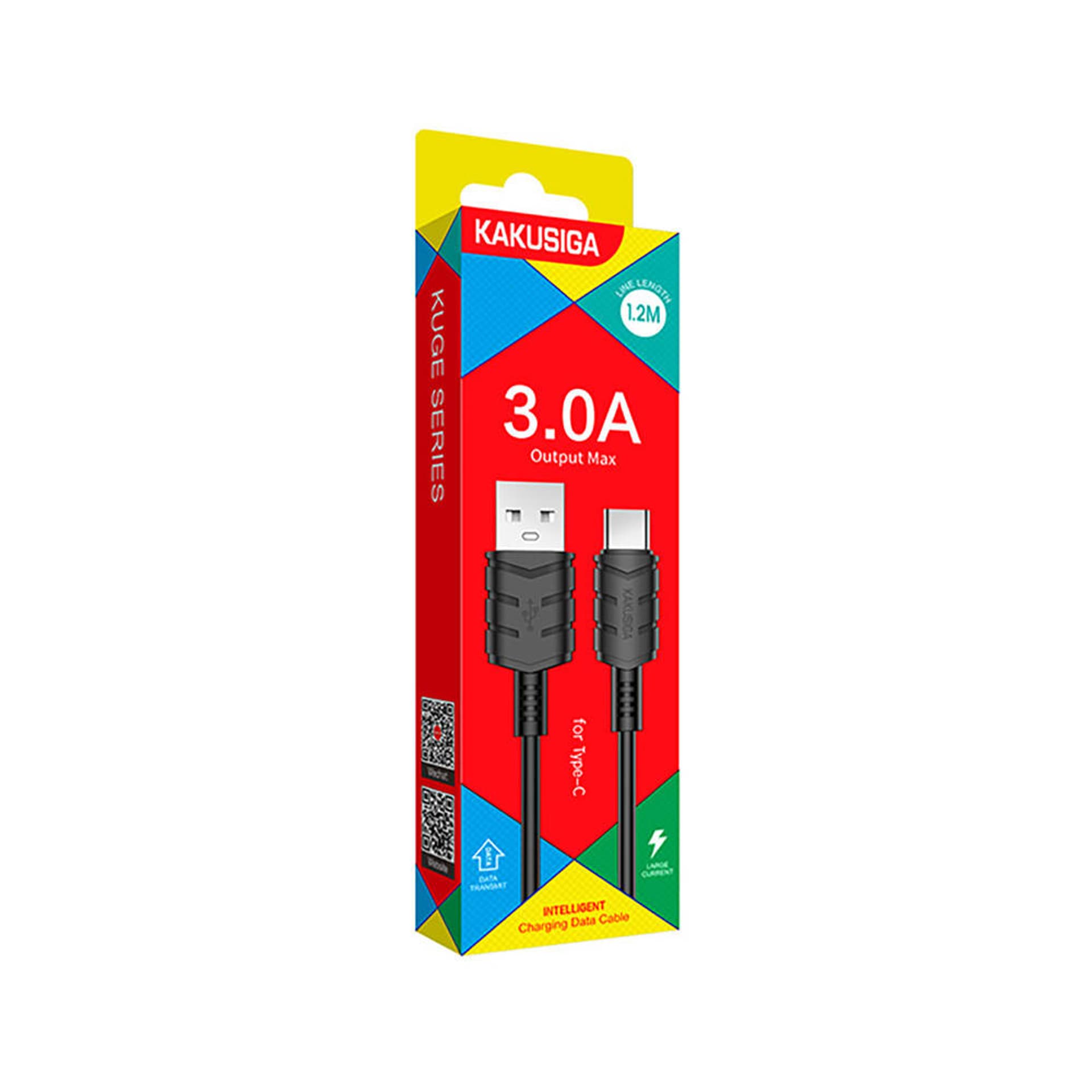 

Kabel 3A 1,2m USB - USB typ C Kakusiga Smart Fast Charging Data Cable KSC-710 czarny
