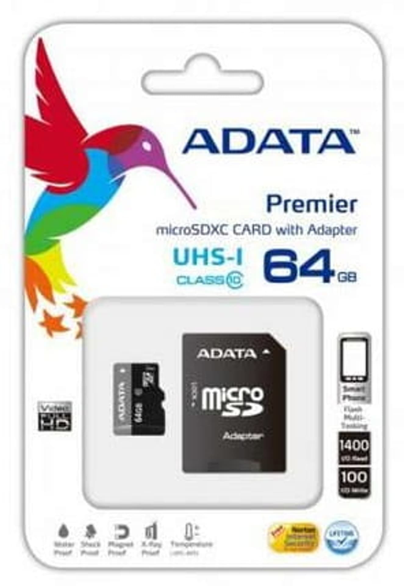 

Karta microSDXC 64GB Class10 UHS-I + adapter SD