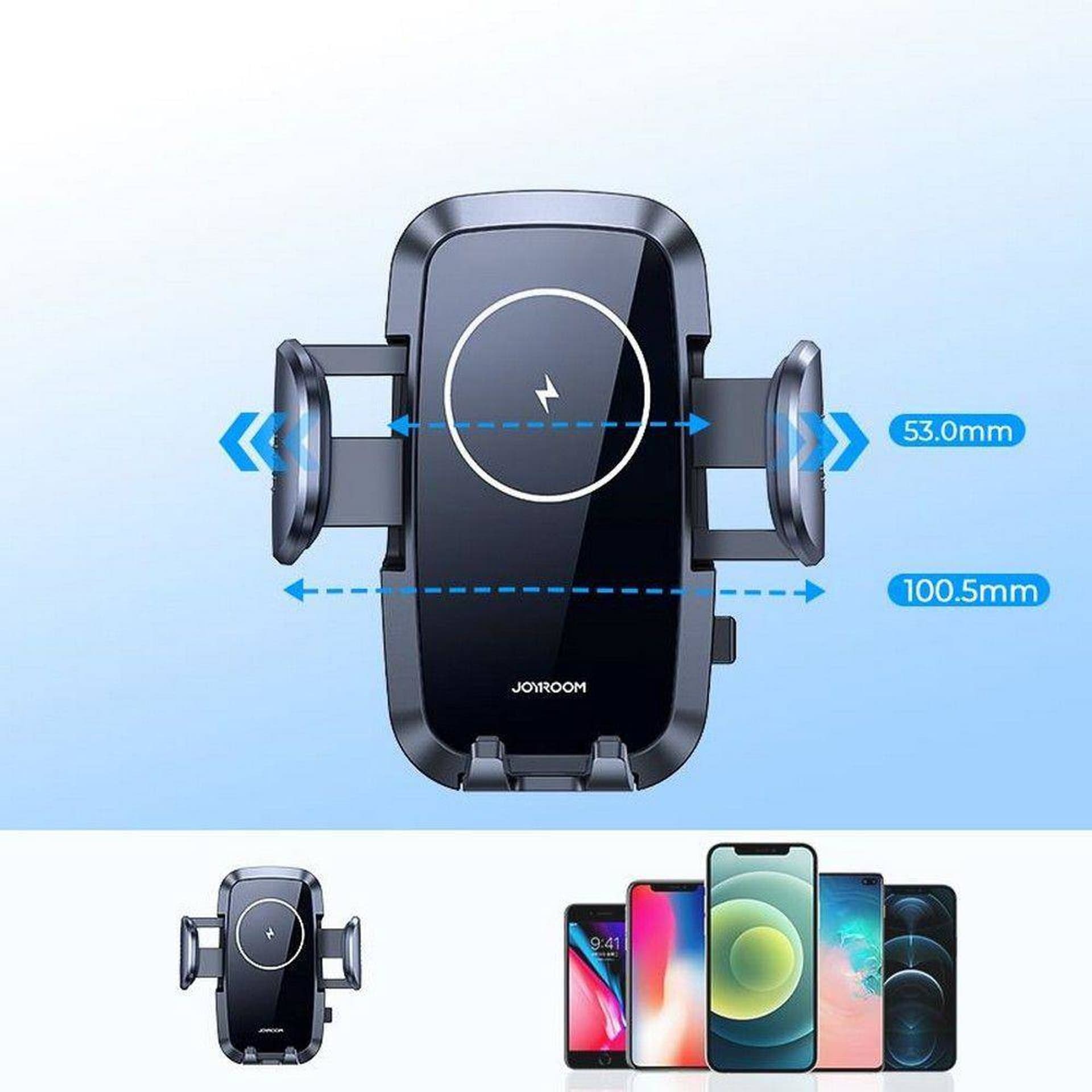 

Uchwyt Samochodowy z 15W Ładowaniem Bezprzewodowym do Przedniej Szyby / Kokpitu USB-C 2A Joyroom (JR-ZS241) czarny, Jr-zs241) czarn