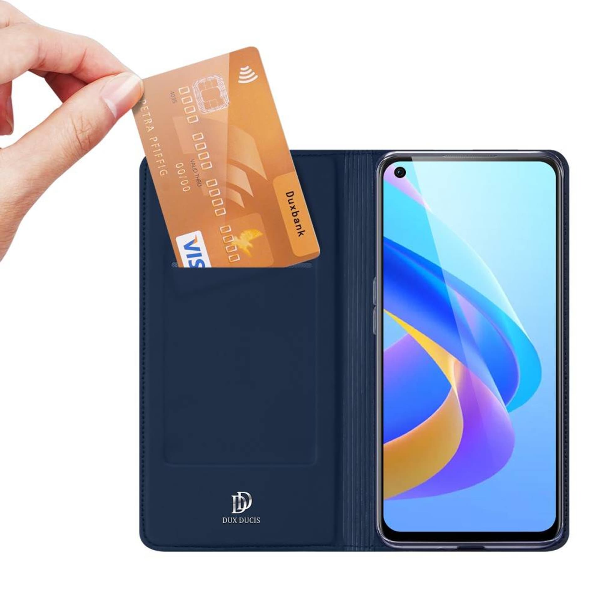 

Etui REALME 9I z Klapką Eko Skóra Dux Ducis Skin Leather granatowe