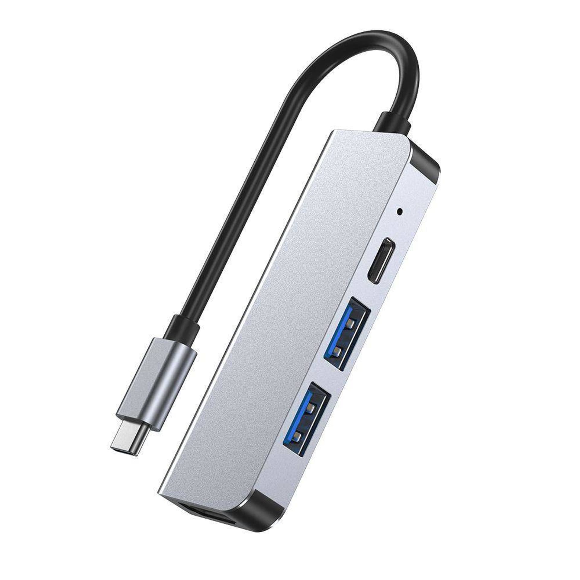 

Rozdzielacz 4w1 USB HUB USB-C na 2xUSB + HDMI + USB-C Adapter Tech-Protect V2-HUB szary