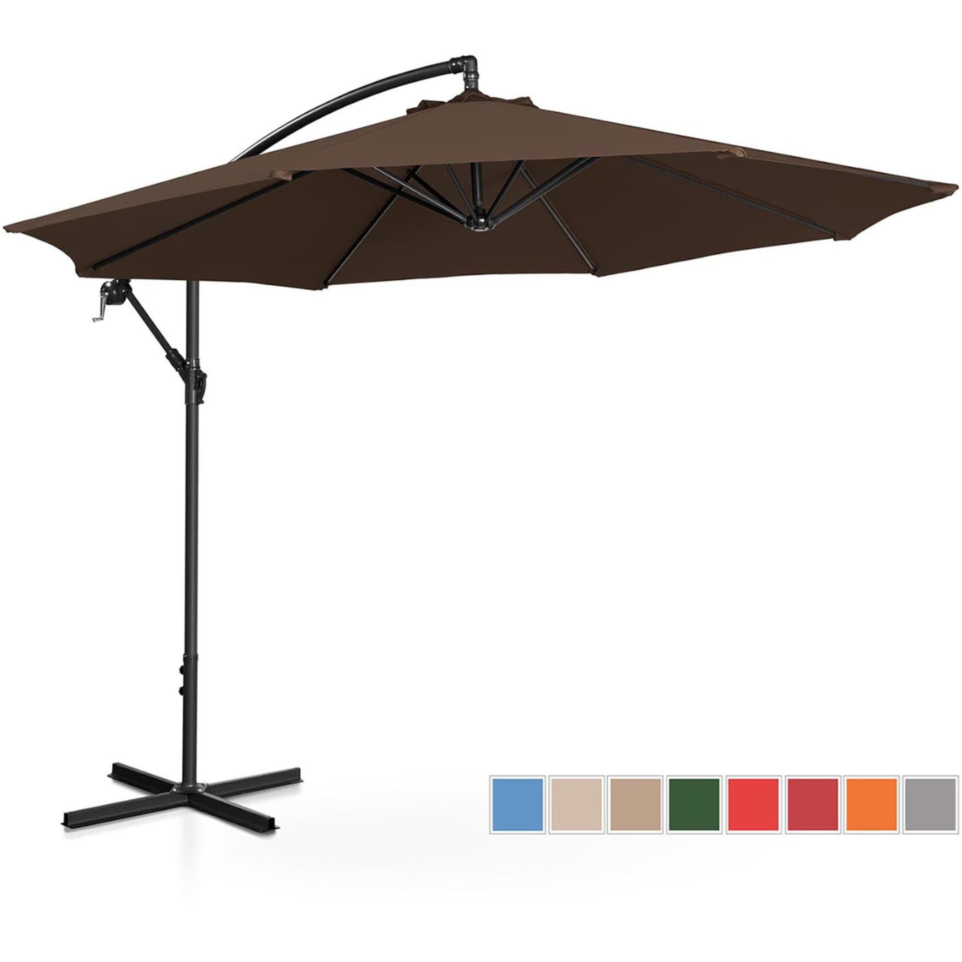 

Parasol ogrodowy na wysięgniku okrągły uchylny śr. 300 cm brązowy