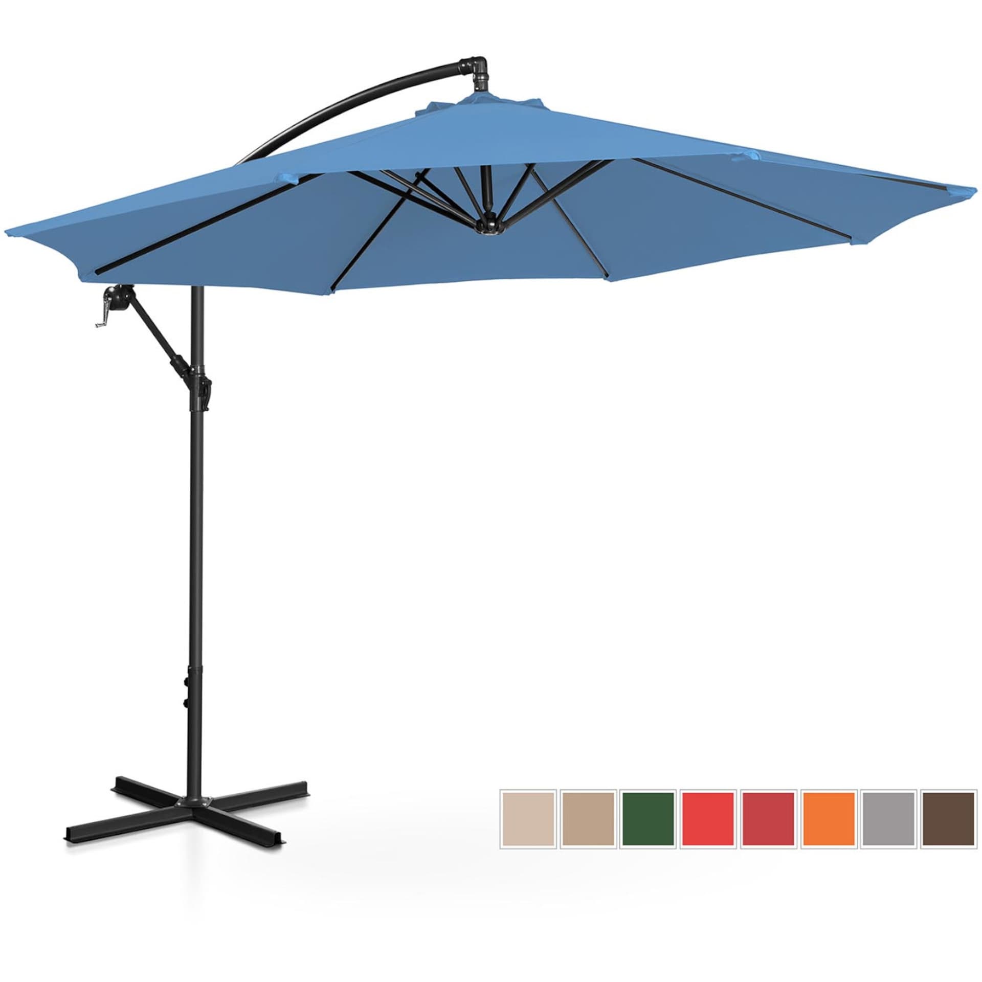 

Parasol ogrodowy na wysięgniku okrągły uchylny śr. 300 cm niebieski