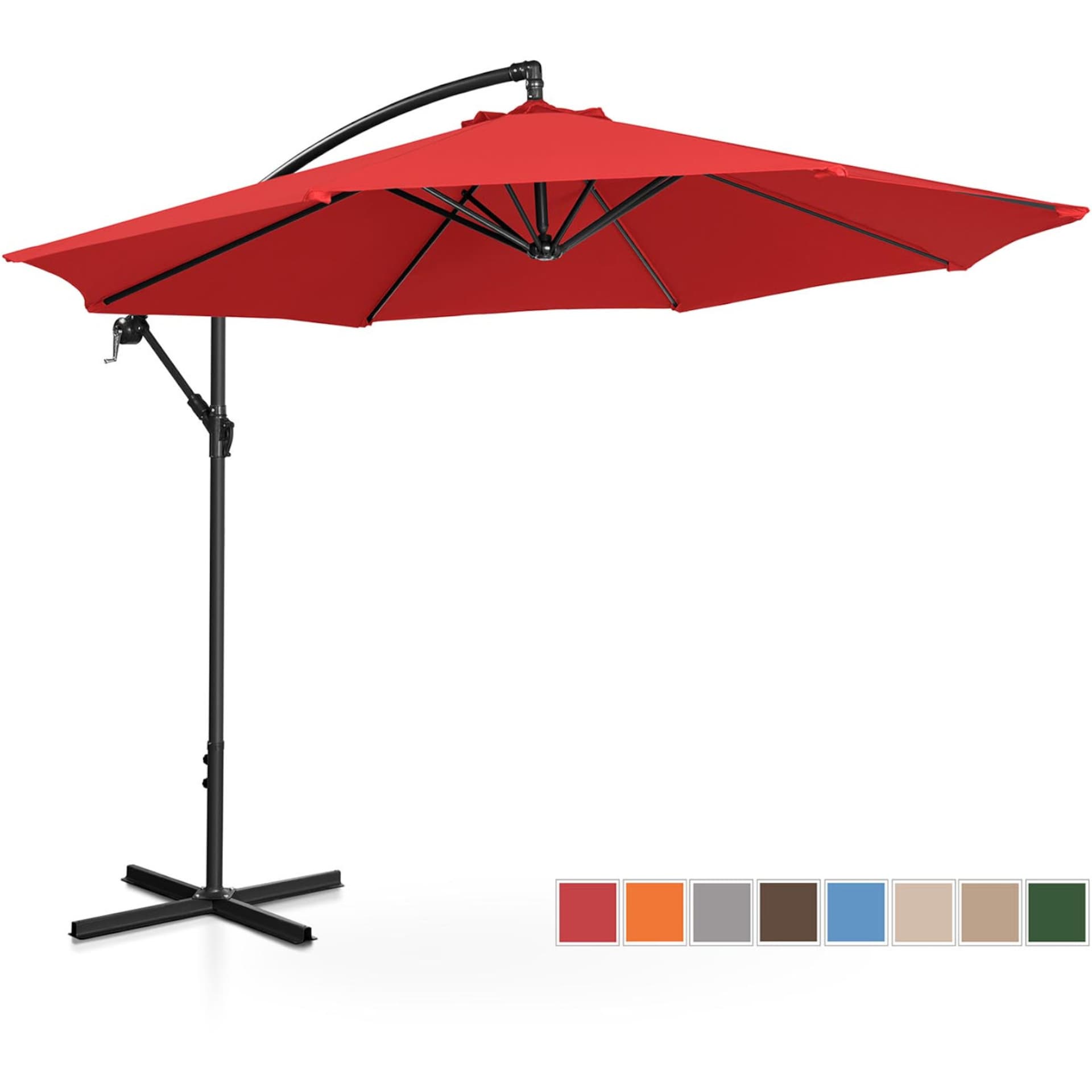 

Parasol ogrodowy na wysięgniku okrągły uchylny śr. 300 cm czerwony