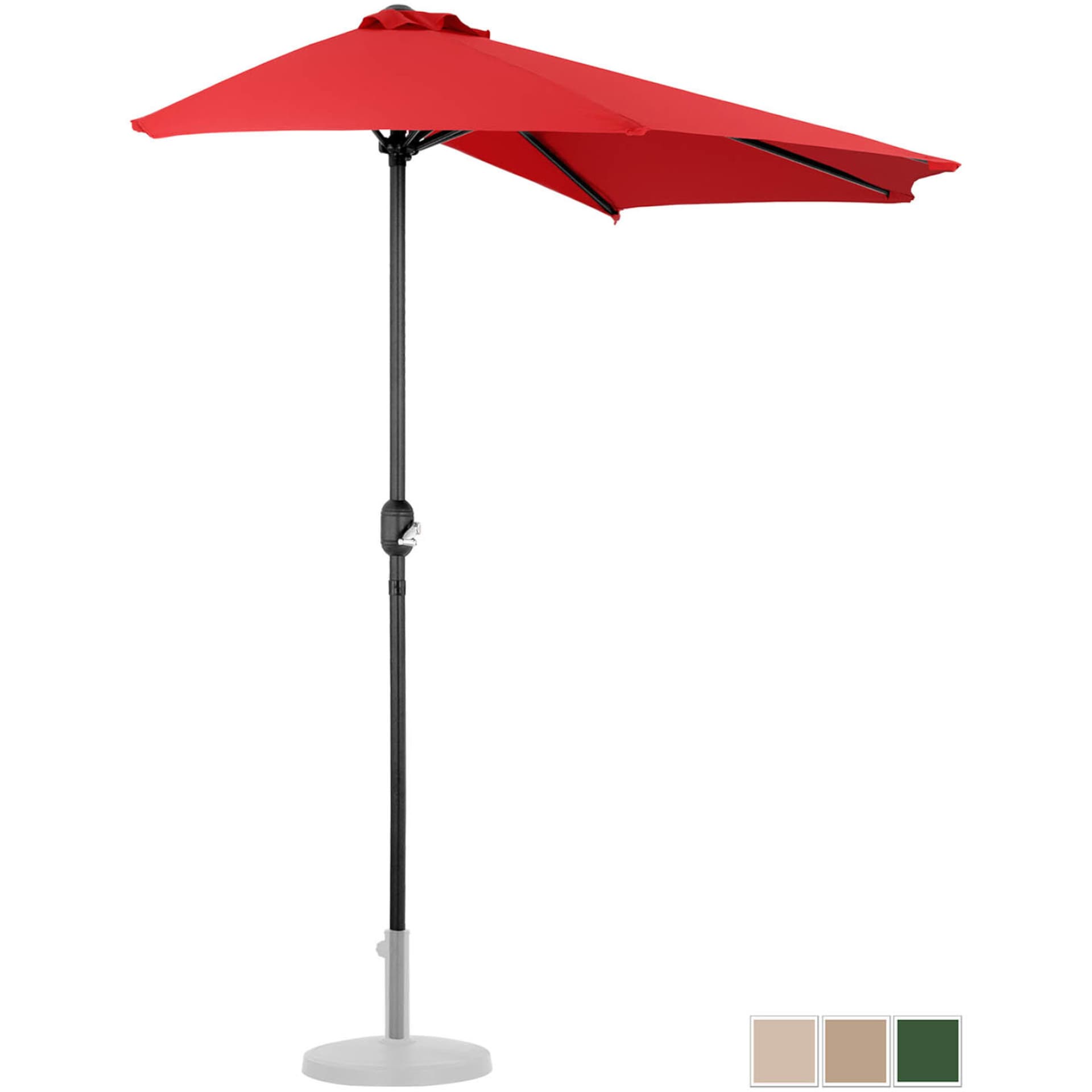 

Półparasol przyścienny balkonowy tarasowy półokrągły 270 x 135 cm czerwony
