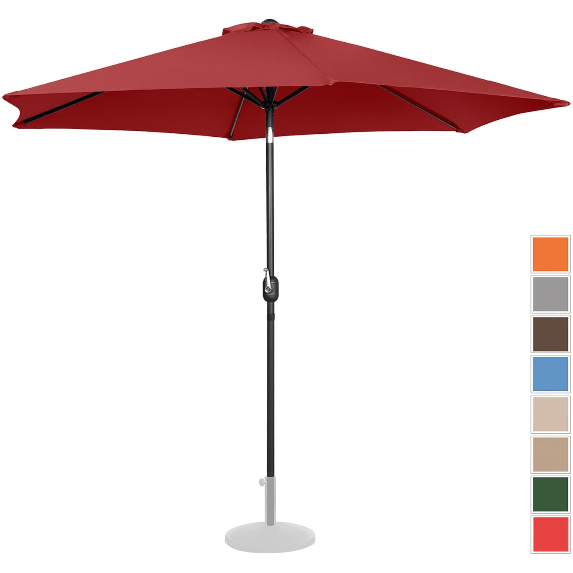 

Parasol ogrodowy okrągły duży uchylny z korbką śr. 300 cm bordowy