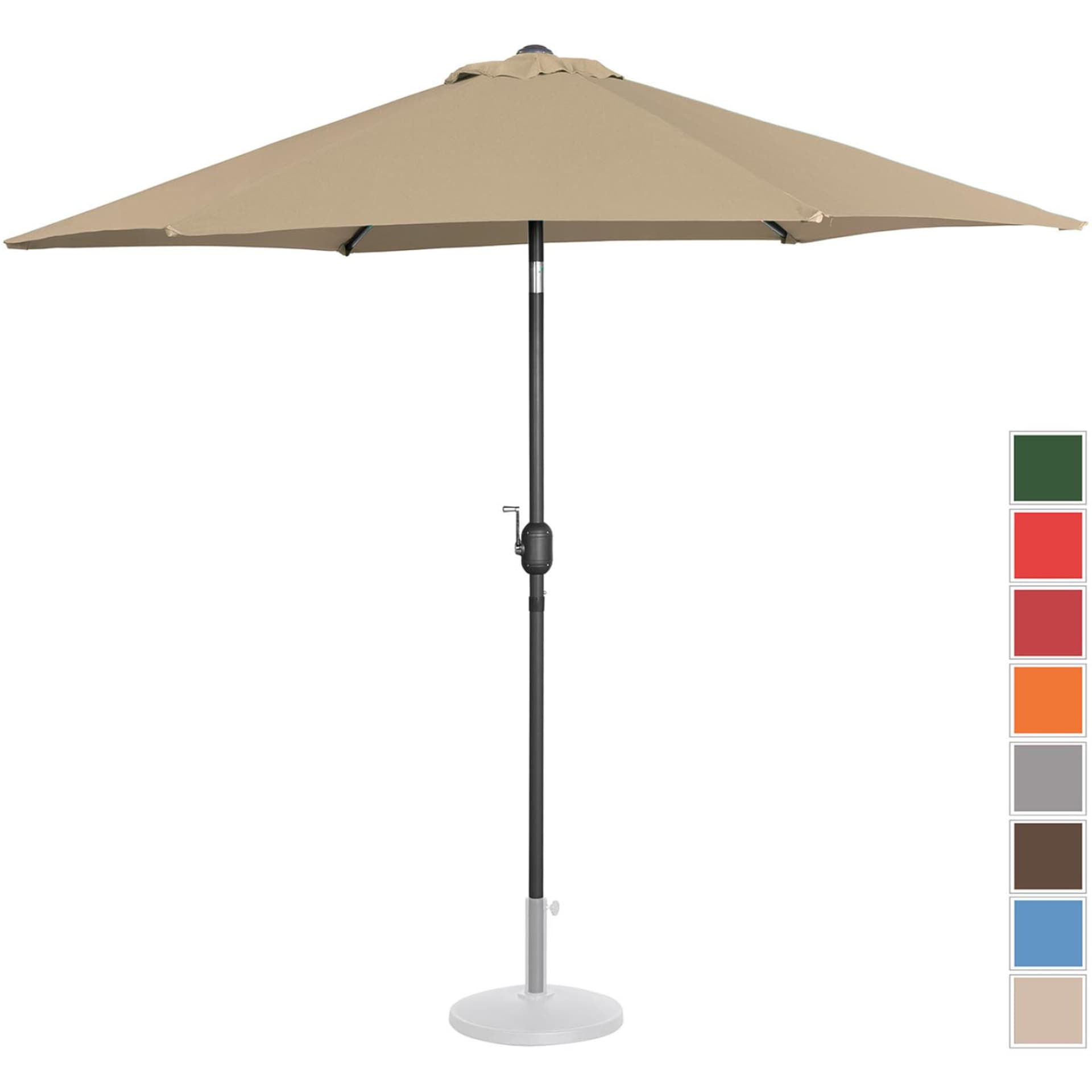 

Parasol ogrodowy tarasowy okrągły uchylny z korbką śr. 270 cm szarobrązowy