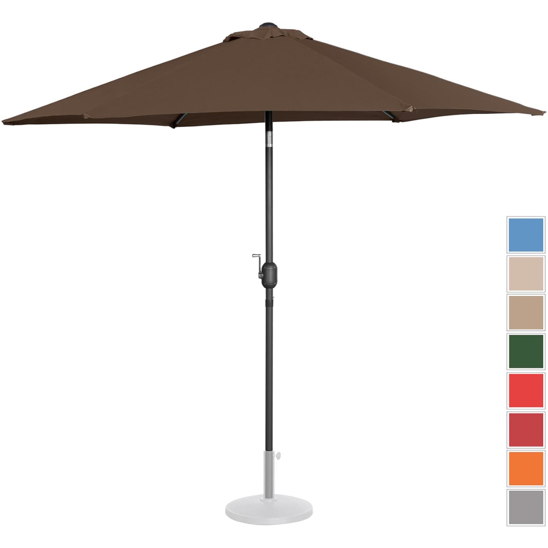 

Parasol ogrodowy tarasowy okrągły uchylny z korbką śr. 270 cm brązowy