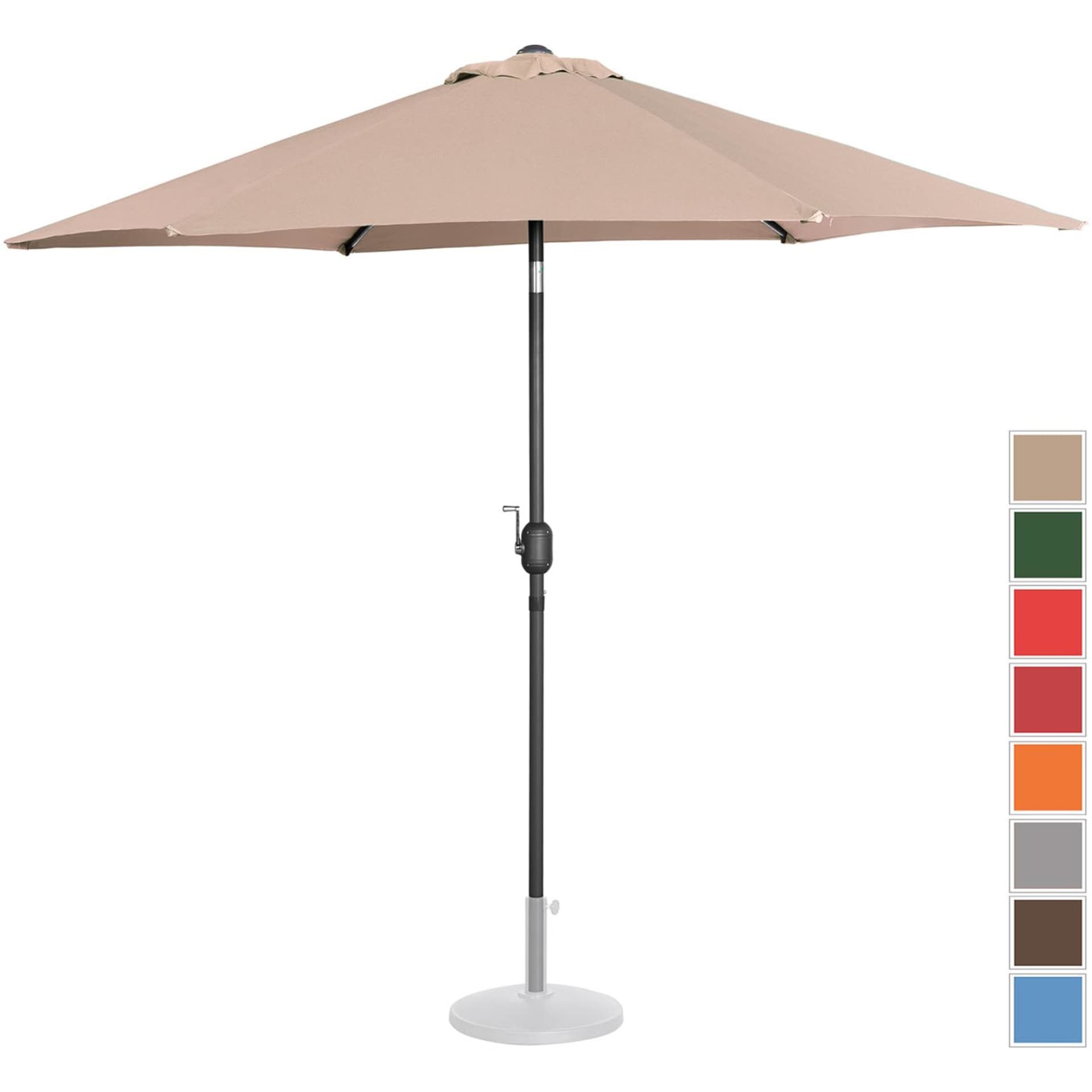 

Parasol ogrodowy tarasowy okrągły uchylny z korbką śr. 270 cm kremowy