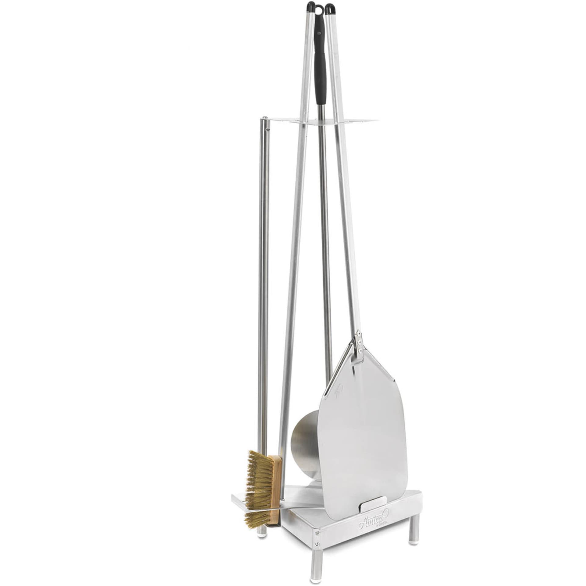 

Zestaw akcesoriów narzędzi do pizzy 2 łopaty szczotka stojak 120 cm 4 el.