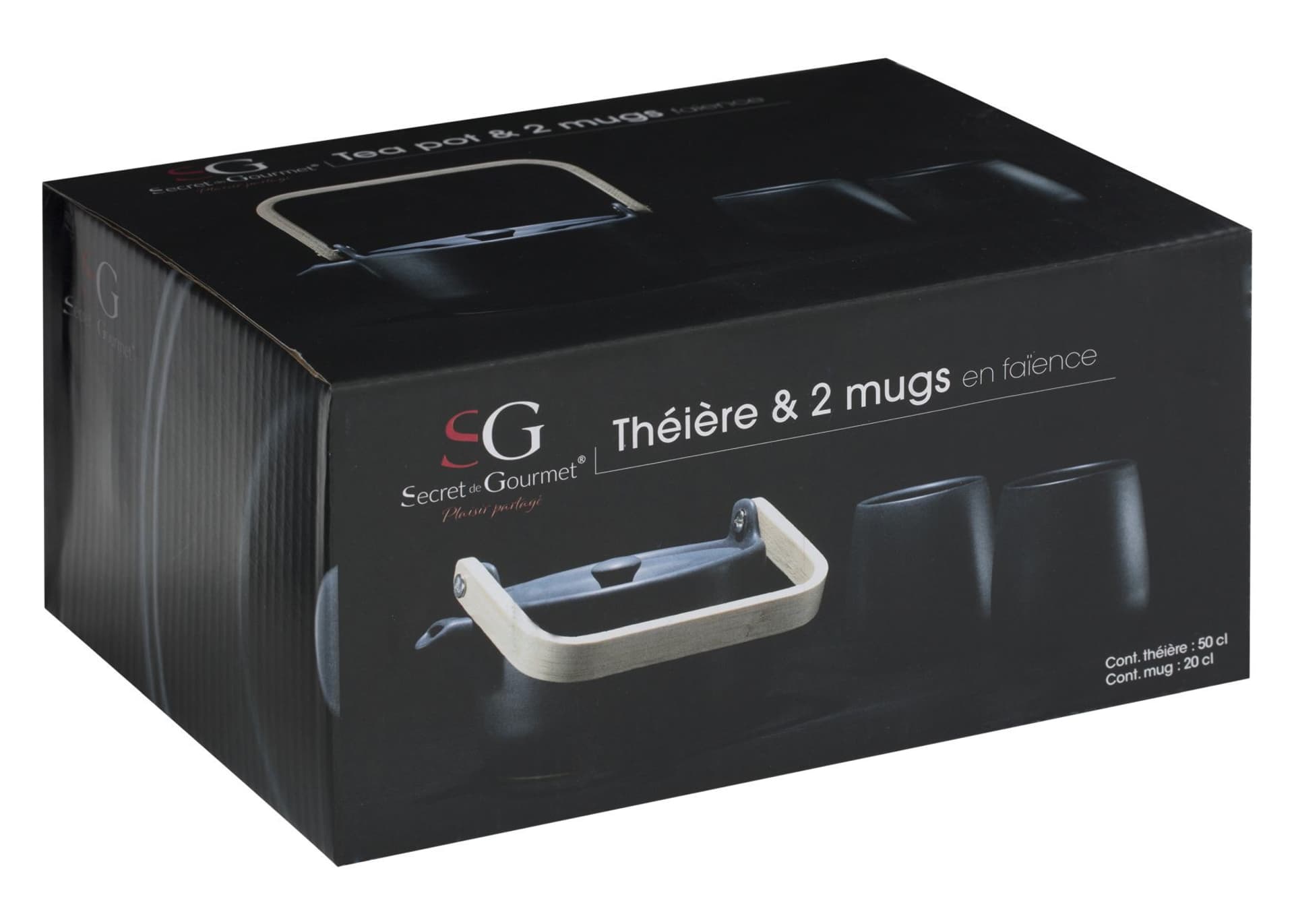 

Zestaw Tea Black 2 kubki z dzbankiem