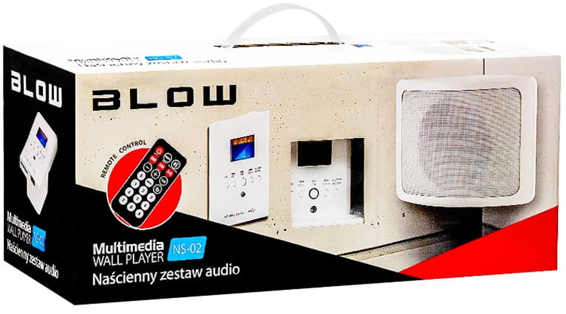 

Naścienny zestaw audio BLOW NS-02 z pilotem 30-310